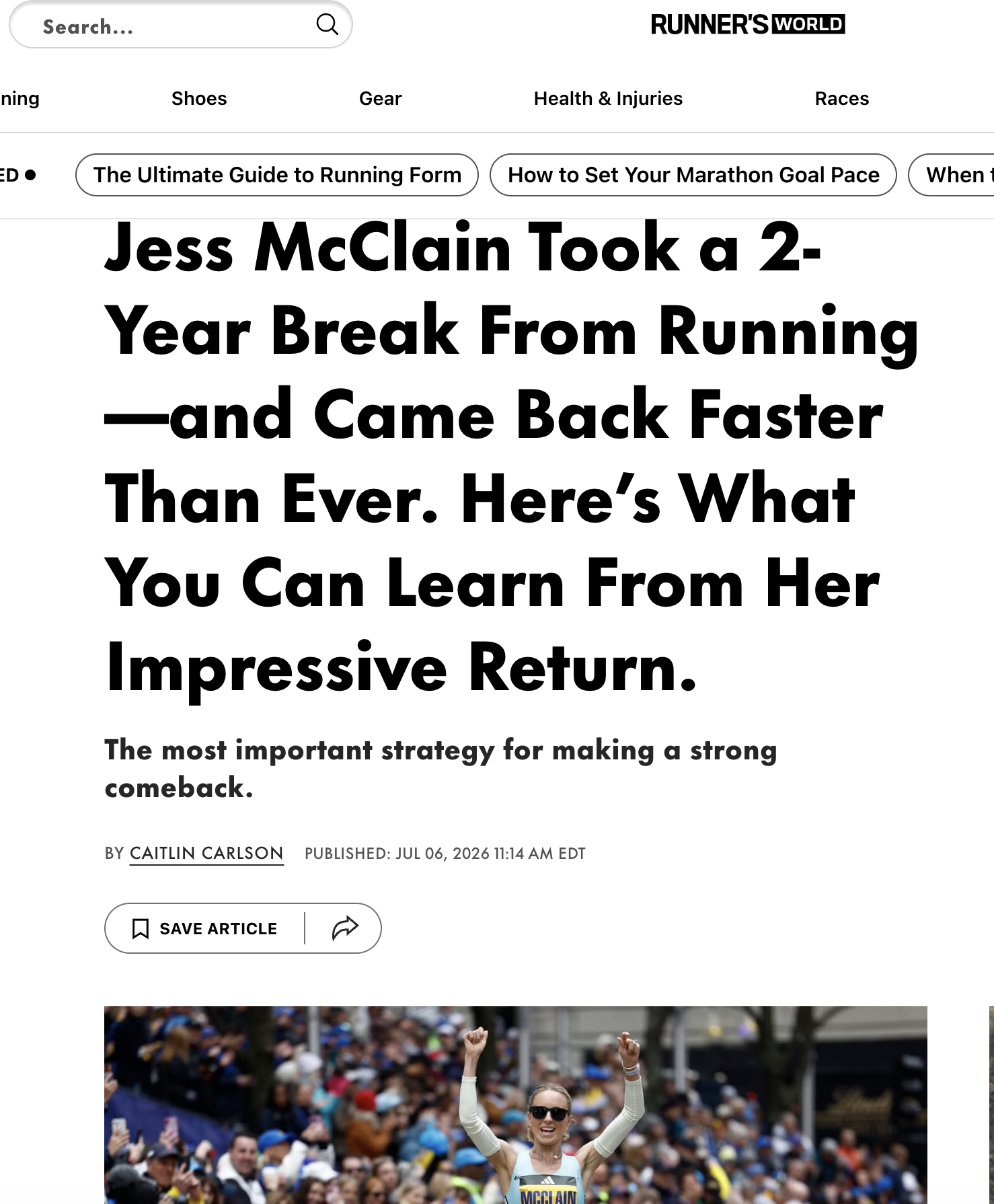 Jess McClain Took a 2-Year Break From Running—and Came Back Faster Than Ever. Here’s What You Can Learn From Her Impressive Return.