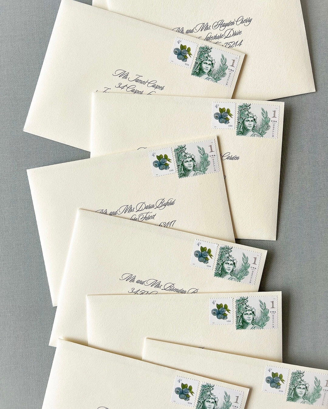 I want to know: does postage play a part in your first impression of a wedding invitation? 📬​​​​​​​​​
USPS doesn&rsquo;t exactly have a great collection of postage stamp designs (which is putting it nicely). We oftentimes collaborate with our couple