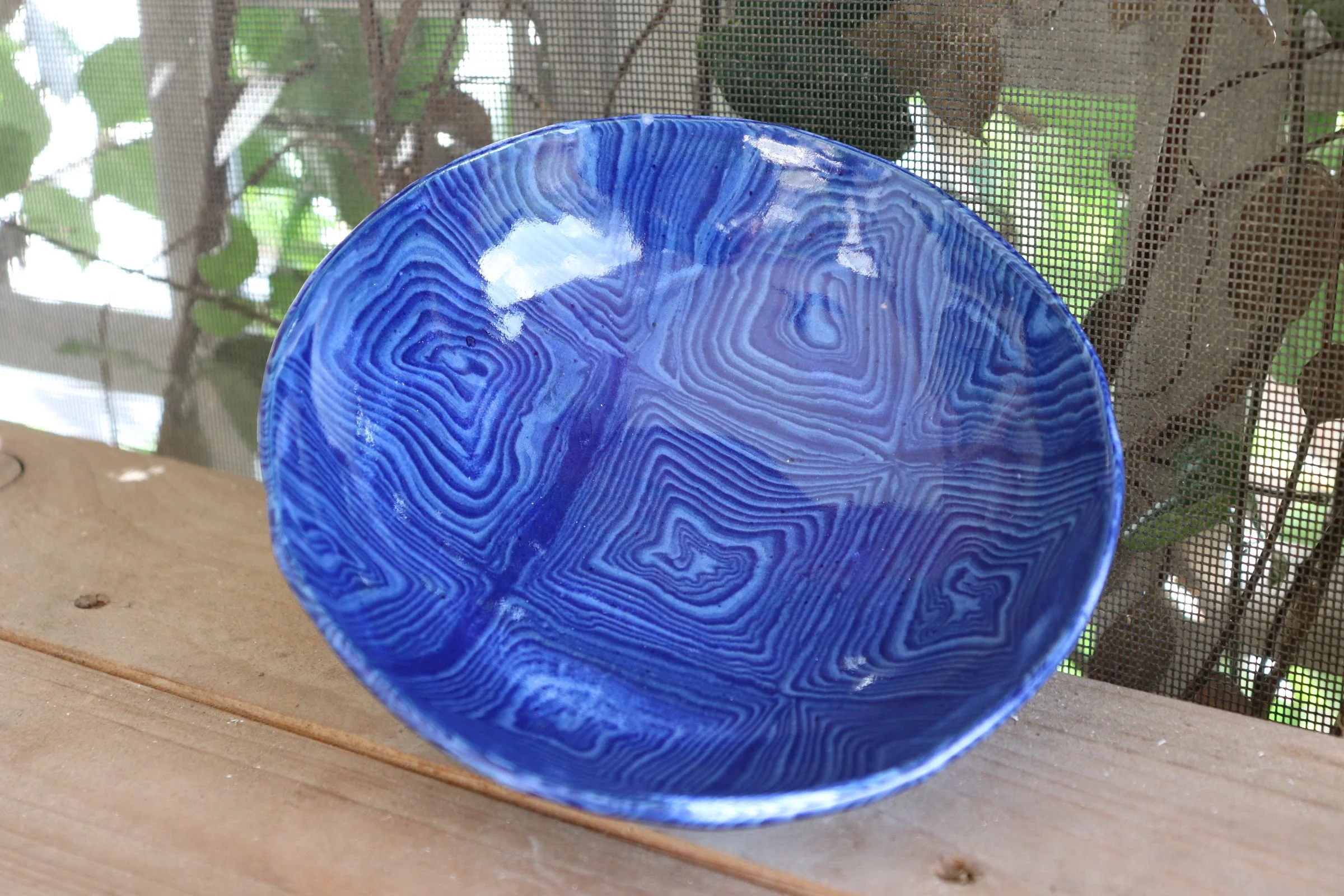 blue geometric bowl