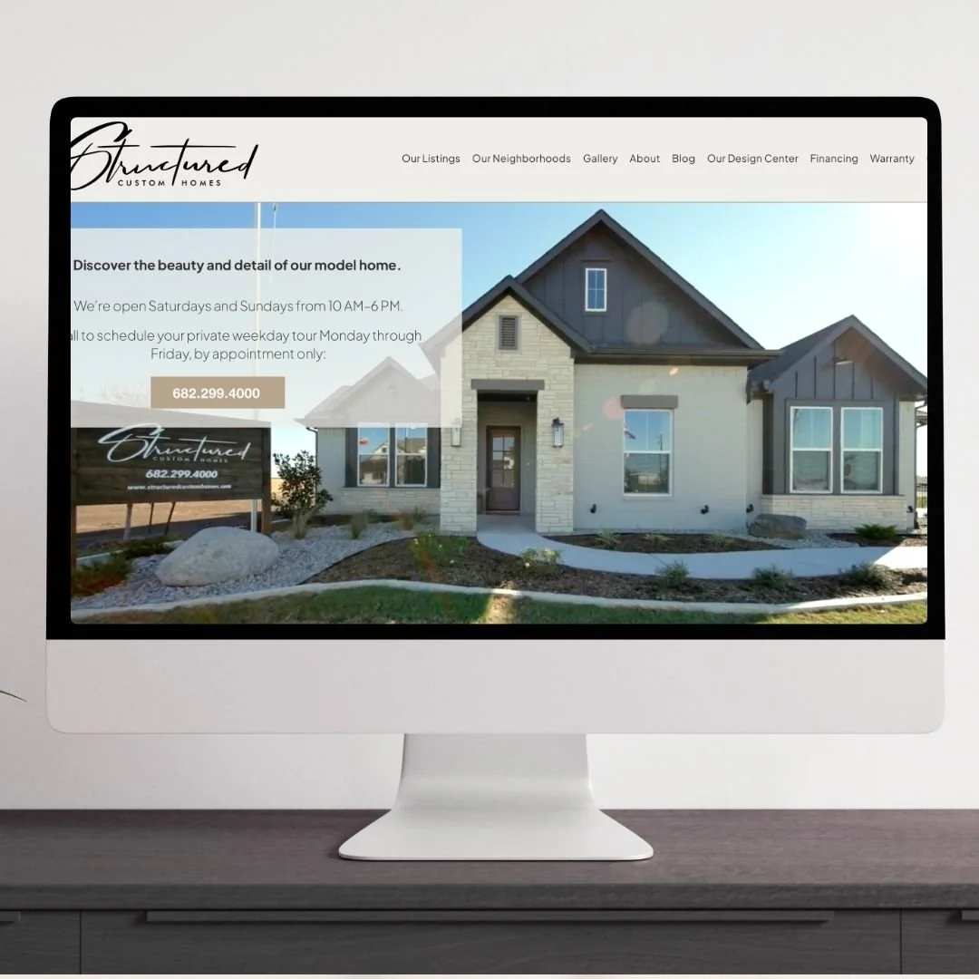 Structured Custom Homes website, created by Wise Marketing in Wise County, Tx.