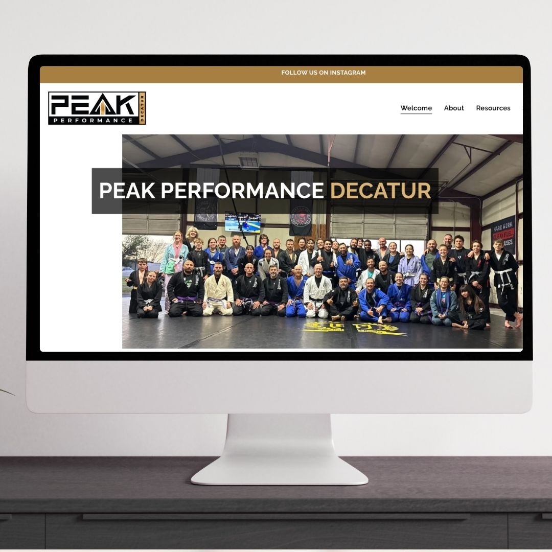 Website homepage for  'Peak Performance Decatur', created by Wise Marketing in Wise County, Tx.