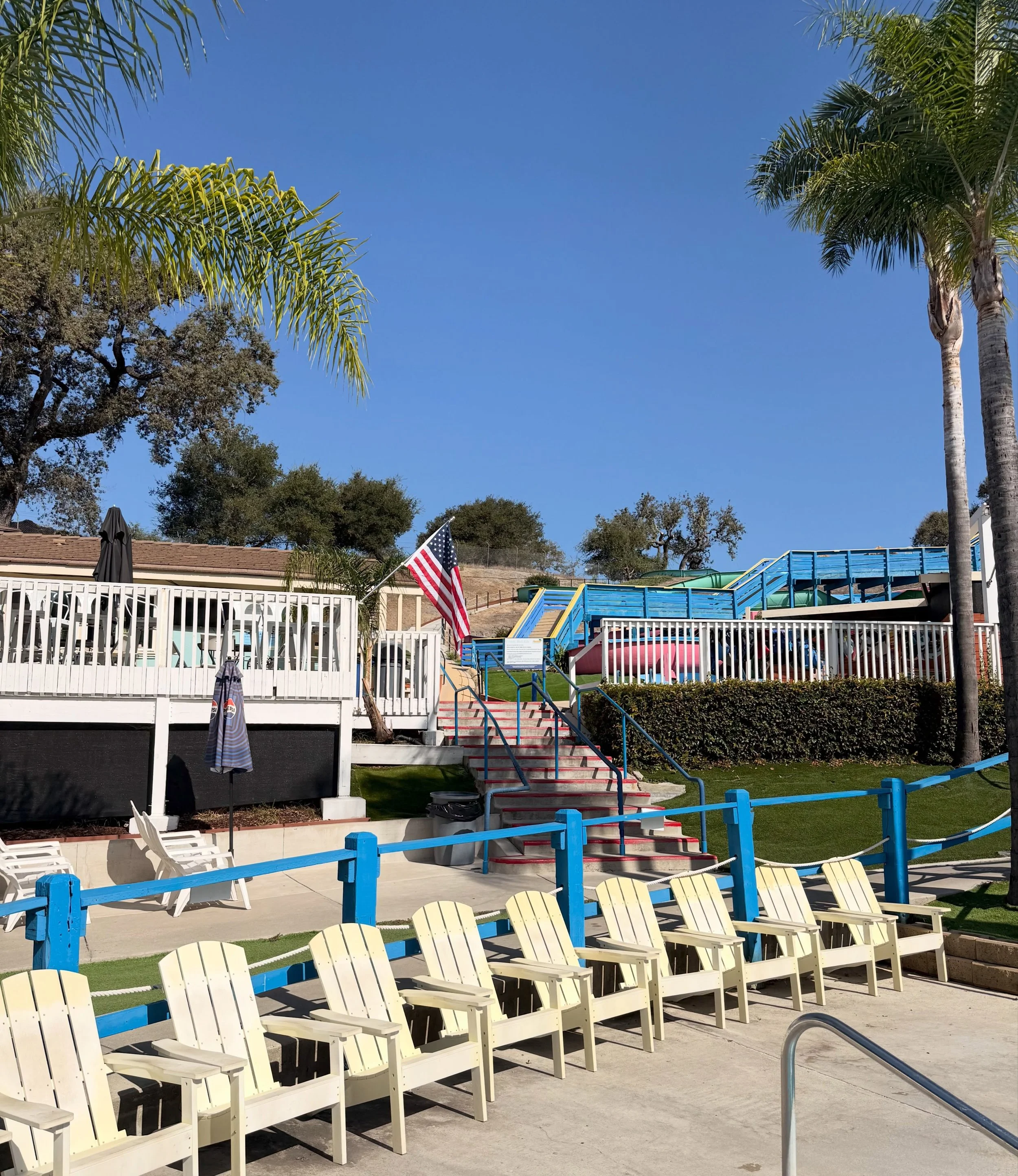 Bright, sunny day &amp; a seat waiting for you! Come splash with us!💙

#mustangwaterpark #summerdays #lopezlake #slocounty #arroyogrande