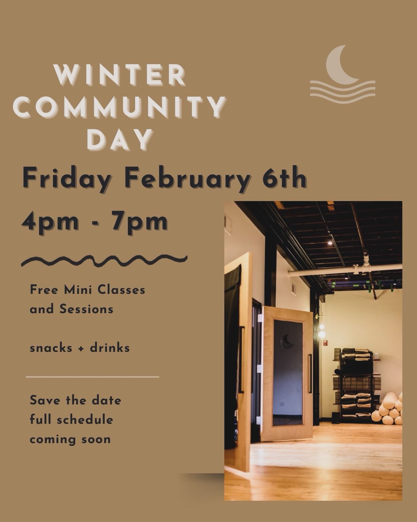 ❄️ Winter Community Day ❄️

2026 is already off to a fast start, and this one snuck up on us&mdash;in the best way.

Save the date for one of our favorite days of the season. We&rsquo;re opening our doors for free classes, mini sessions, and time to 