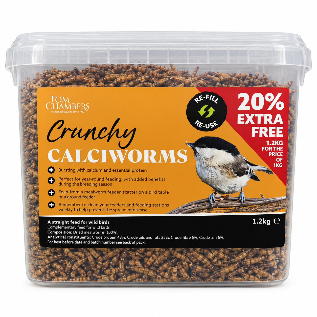 Tom Chambers Crunchy Calciworms – 1.2kg