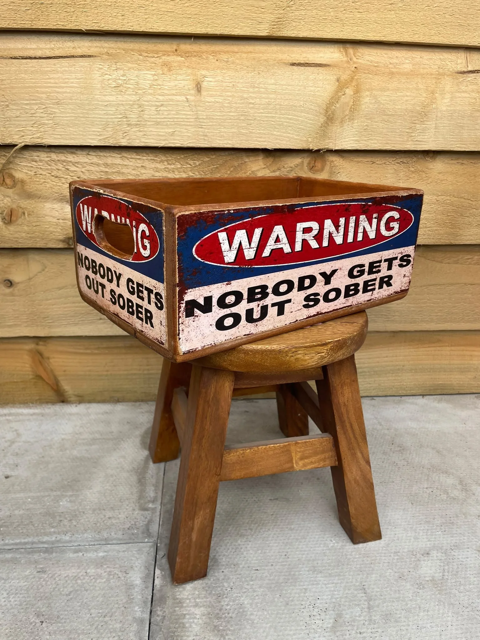 Warning Nobody Gets Out Sober Storage Box