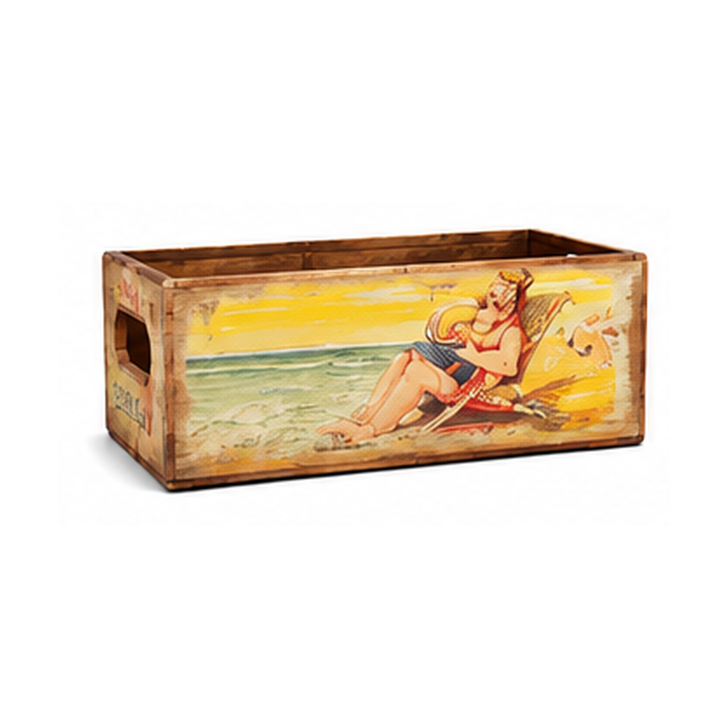 Vintage Seaside Sunbather Shellfish Nesting Box