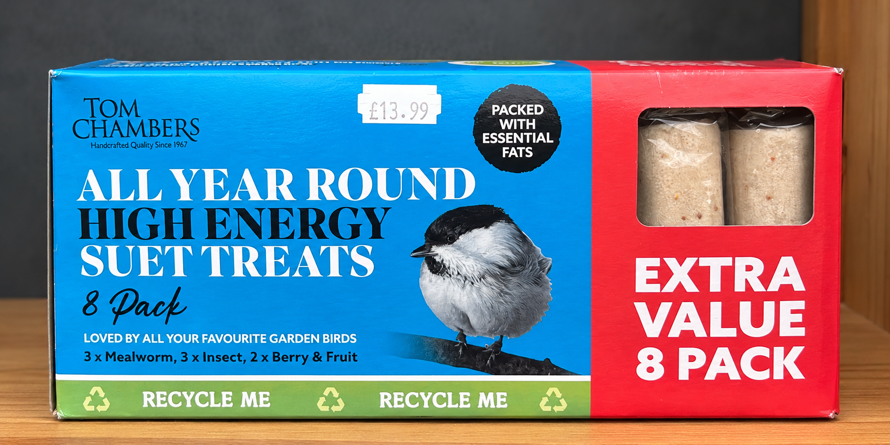 Tom Chambers All Year Round High Energy Suet Treats – 8 Pack