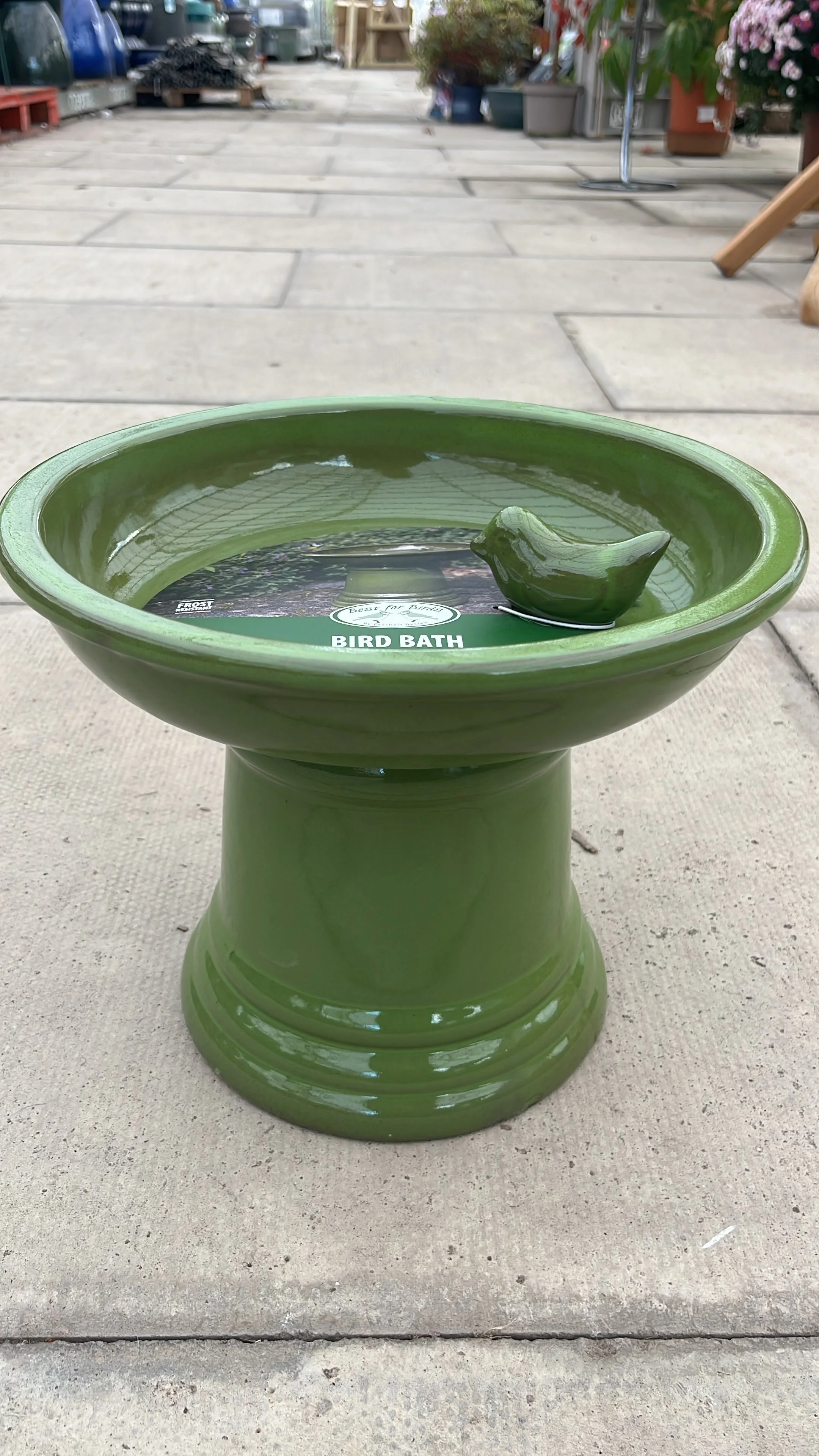 Best for Birds, Bird Bath Ceramic Green.jpeg