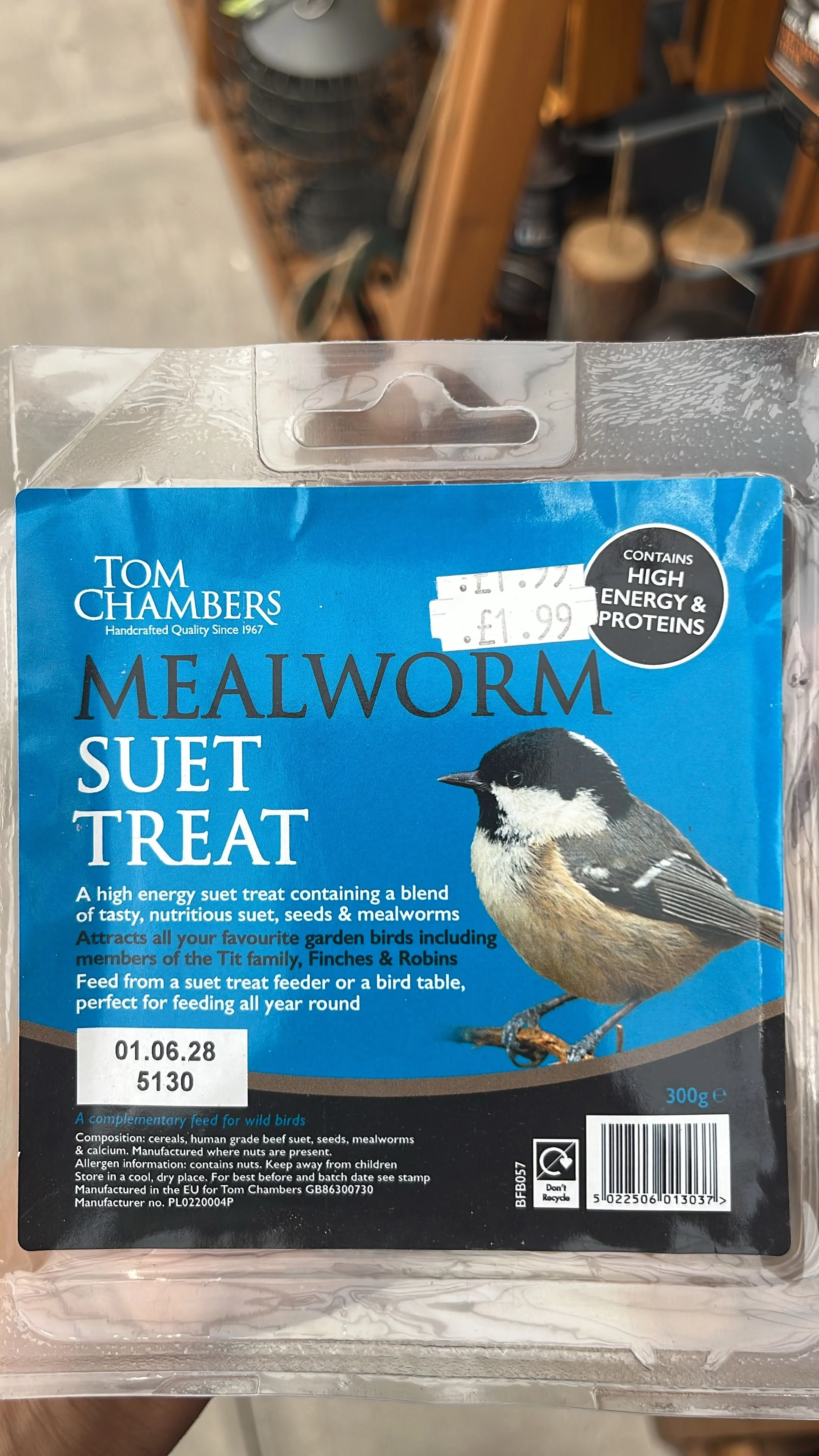 Tom Chambers Mealworm Suet Treat