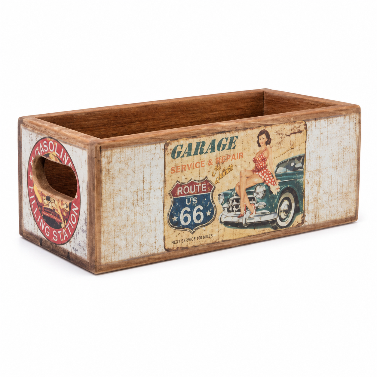 Vintage Route 66 Garage Shellfish Nesting Box