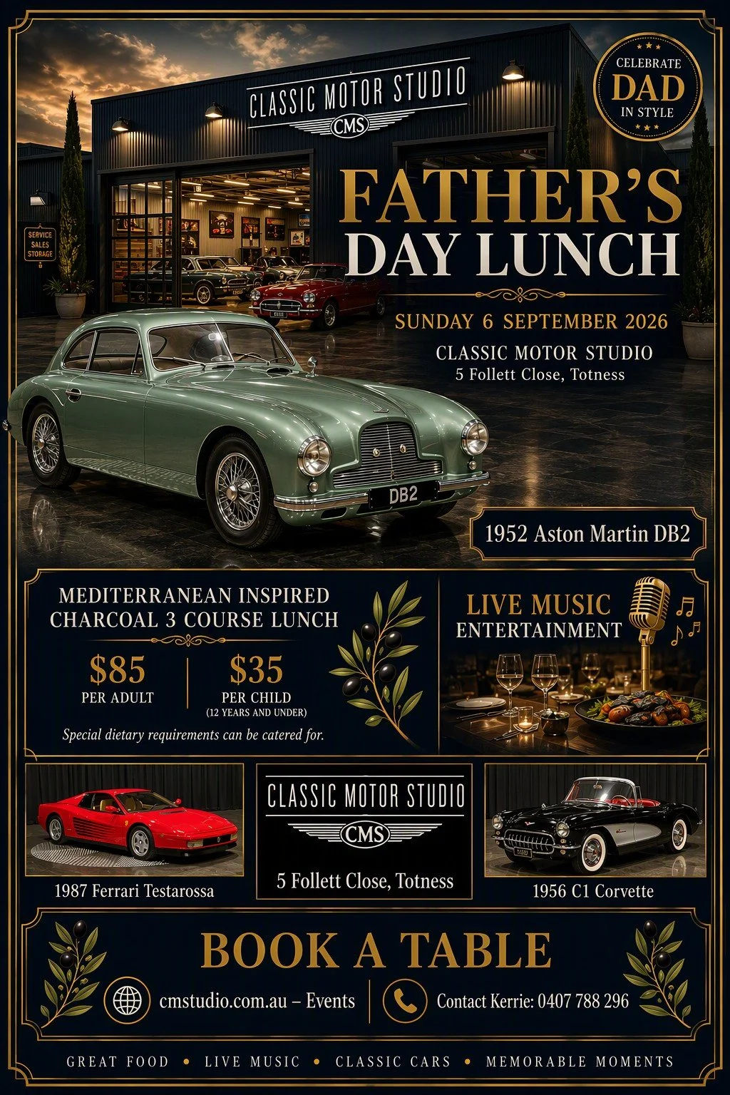 Father's Day Lunch at Classic Motor Studio