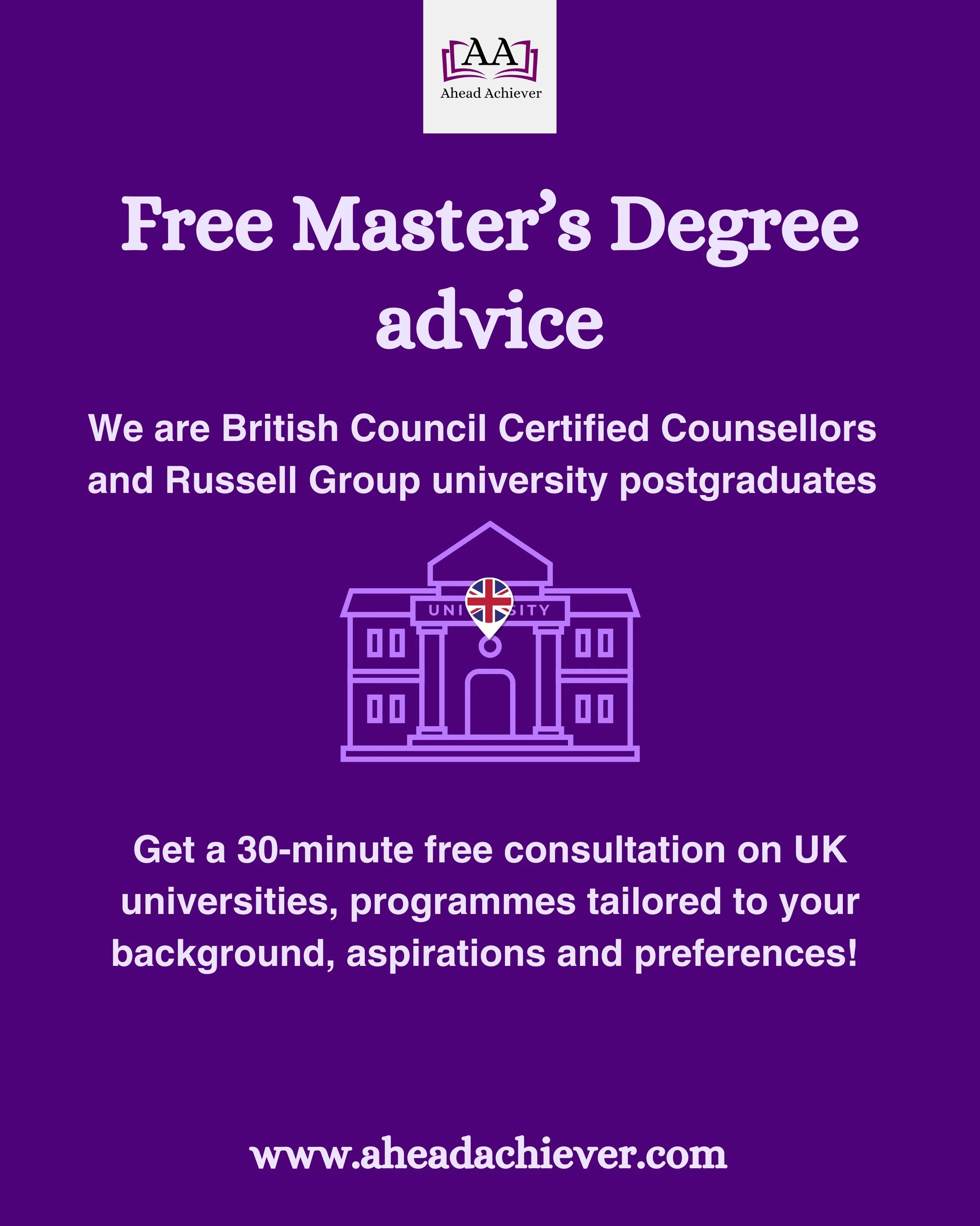 Are you considering a master&rsquo;s degree in the UK but unsure where to start or how to better prepare for your dream programme and university? 
​
You can fill out the form using the link below. Then our experienced British Council Certified Counse