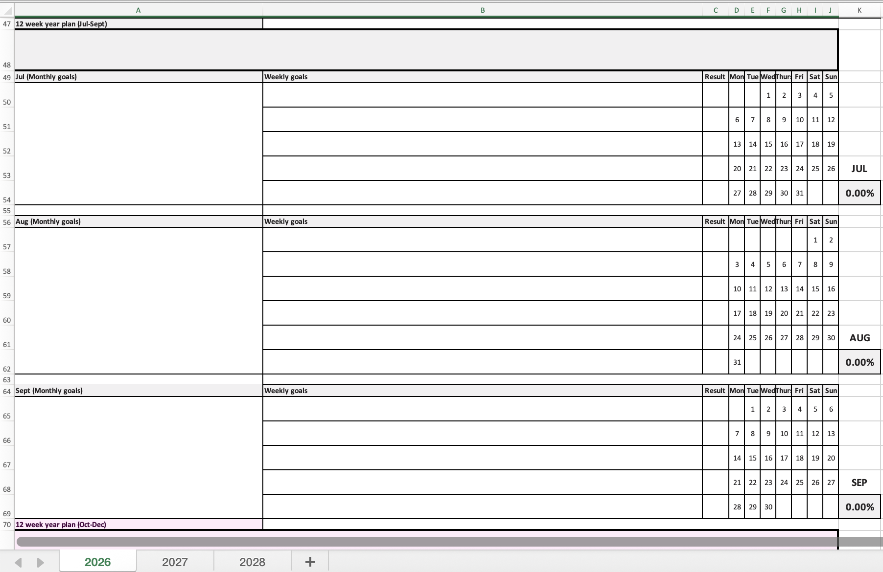 12 Week Year Plan (July–September 2026)
