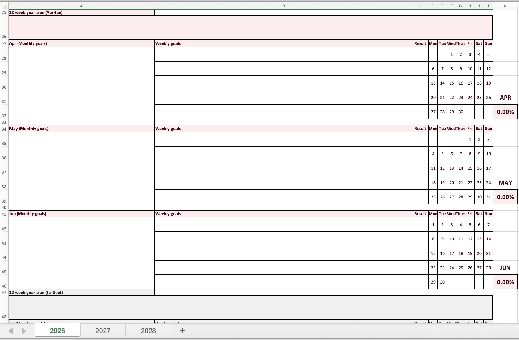 12 Week Year Plan (April–June 2026)