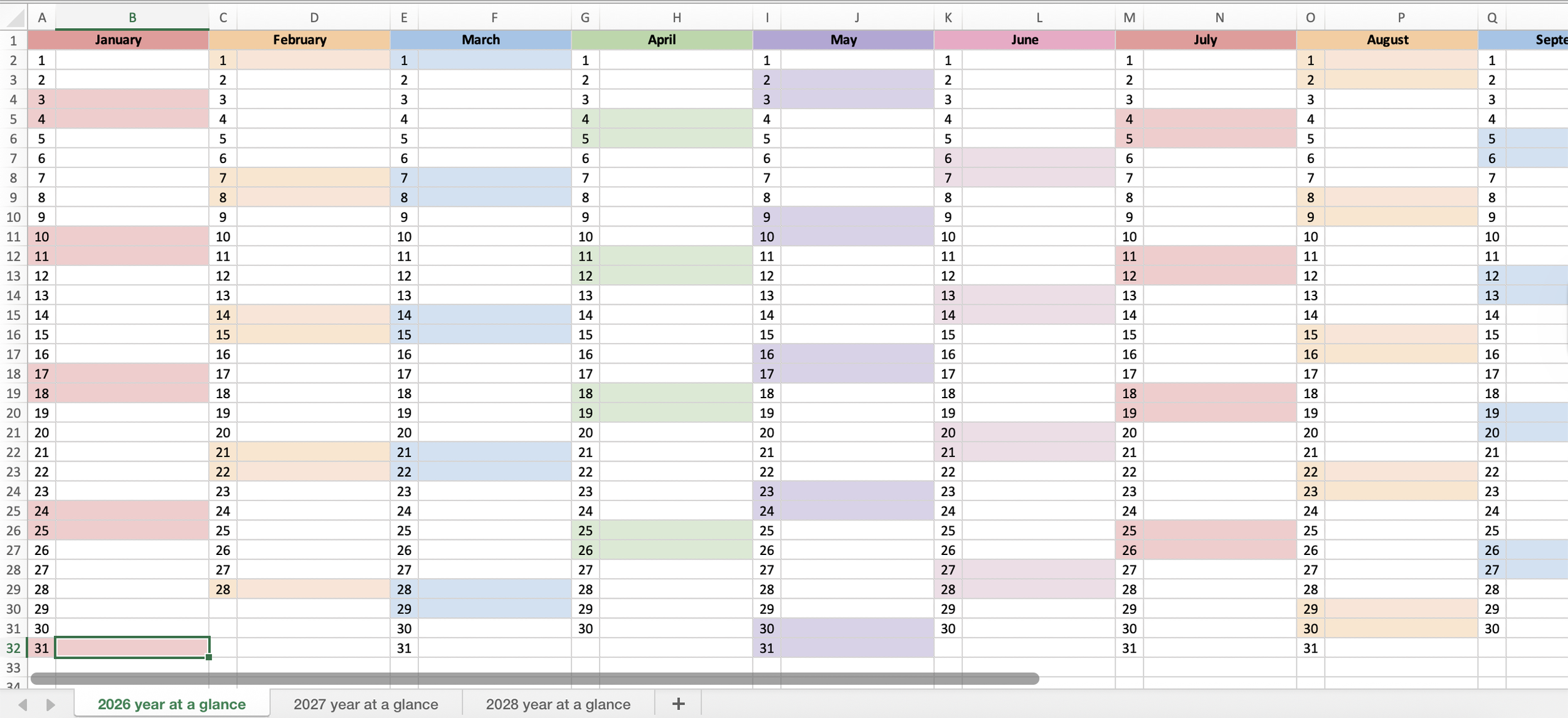 Year At A Glance 2026