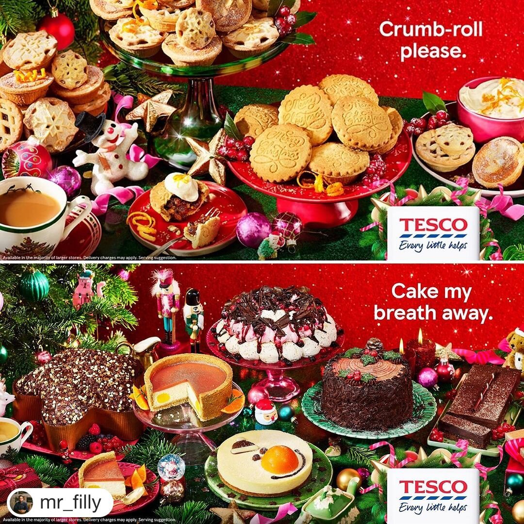 You've got to love a Christmas pun! 

🎄🎅🏽🥧

@tescofood 

#Repost @mr_filly  with @get.repost
・・・
Crumb-roll please&hellip; This couldn&rsquo;t be a food campaign without some food puns. 🍰 shout out @louisehagger and @salhenley 

#foodstylist #fo