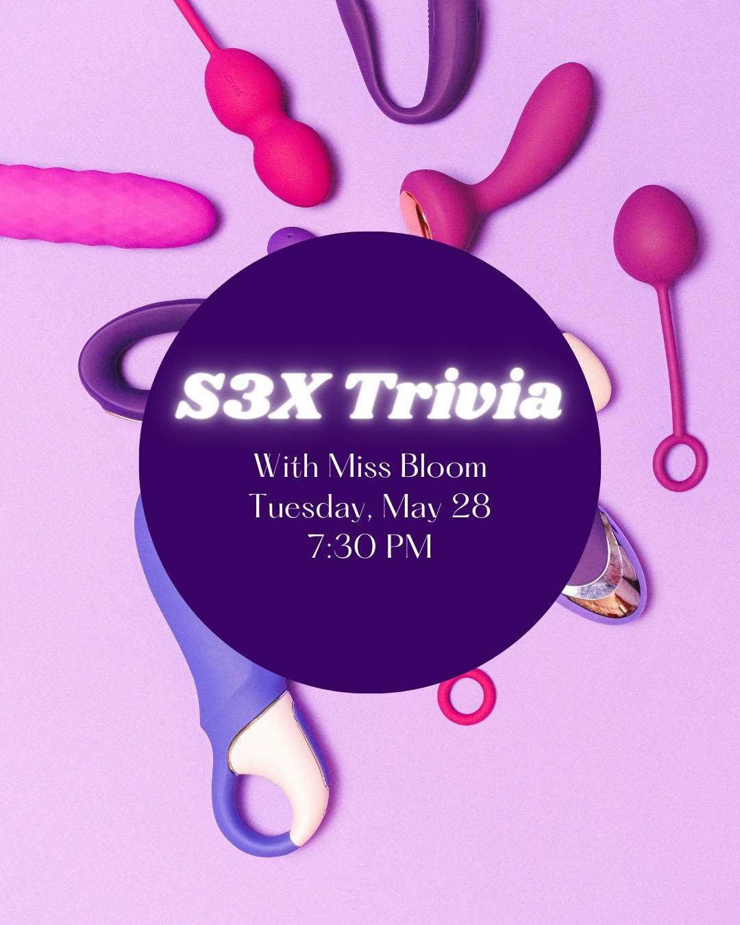 A new date for trivia! You know where to get your tickets.

💥 UPCOMING EVENTS 💥
📅 May 19: PlayDay (PRIVATE LIST)

📅 May 21: HMU Academy: Playfighting with @lolajeandotcom

📅 May 22: HMU Academy: Beyond the Basics - Advanced K!nk &amp; BDeeSM Sam