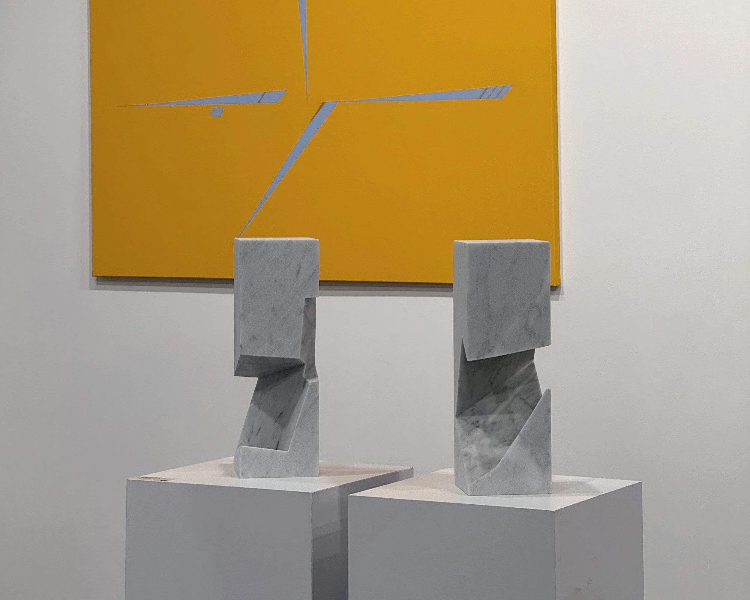 Questions series: Fine art Carrara marble sculptures by Tarek Elkassouf طارق القاصوف exhibited at Art Abu Dhabi.