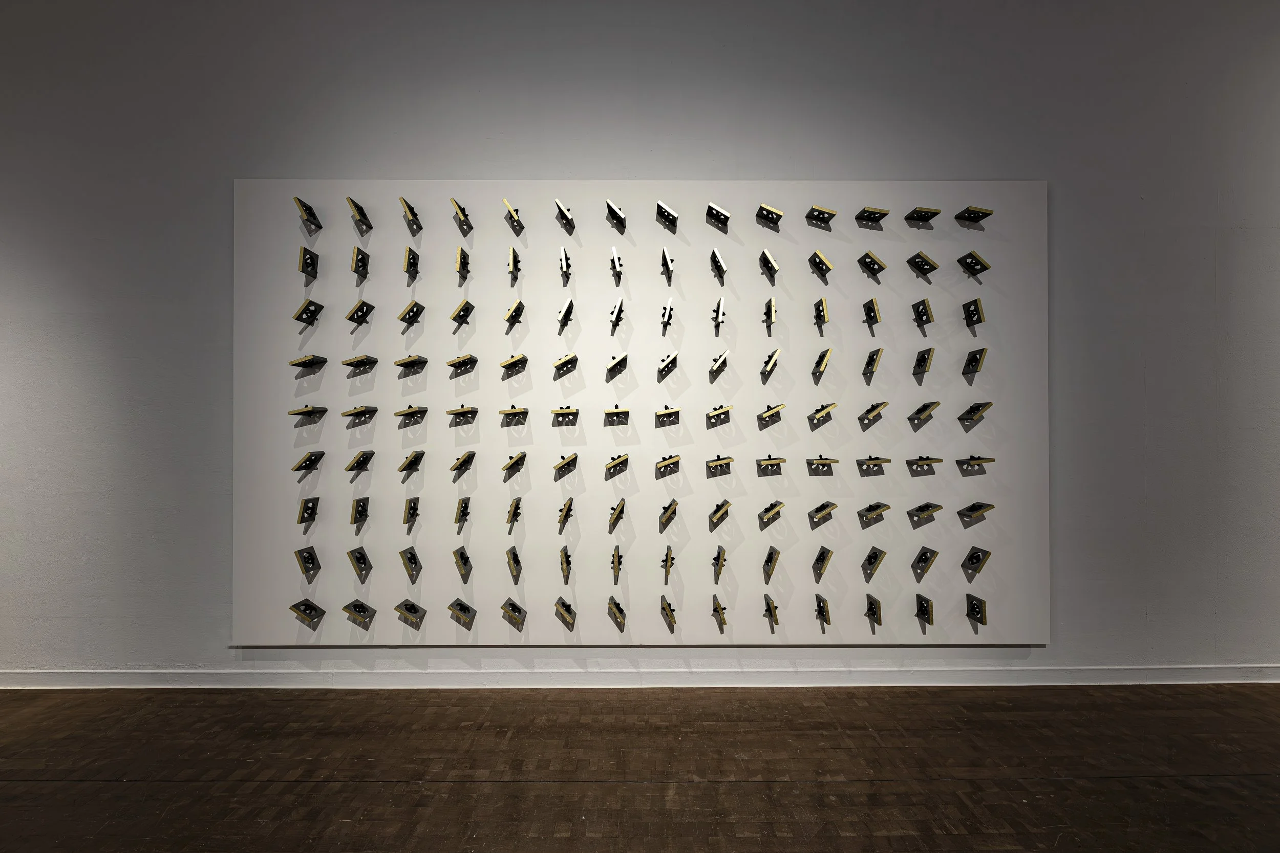 Where Are You From? — Selected by ADMAF for Proximities at Seoul Museum of Art (SeMA). Conceptual installation in lava stone and 22k gold by Tarek Elkassouf. طارق القاصوف — 서울시립미술관