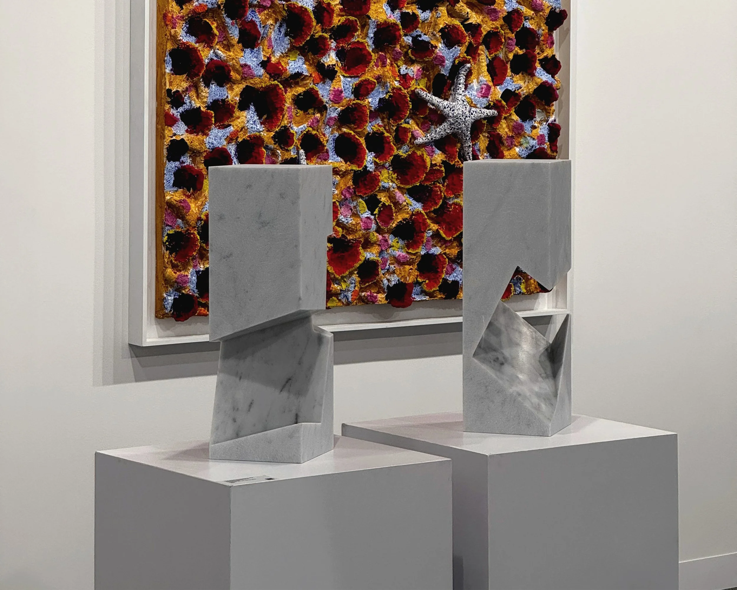 Sculpting with absence: Carrara marble work by Tarek Elkassouf طارق القاصوف from the Questions series.