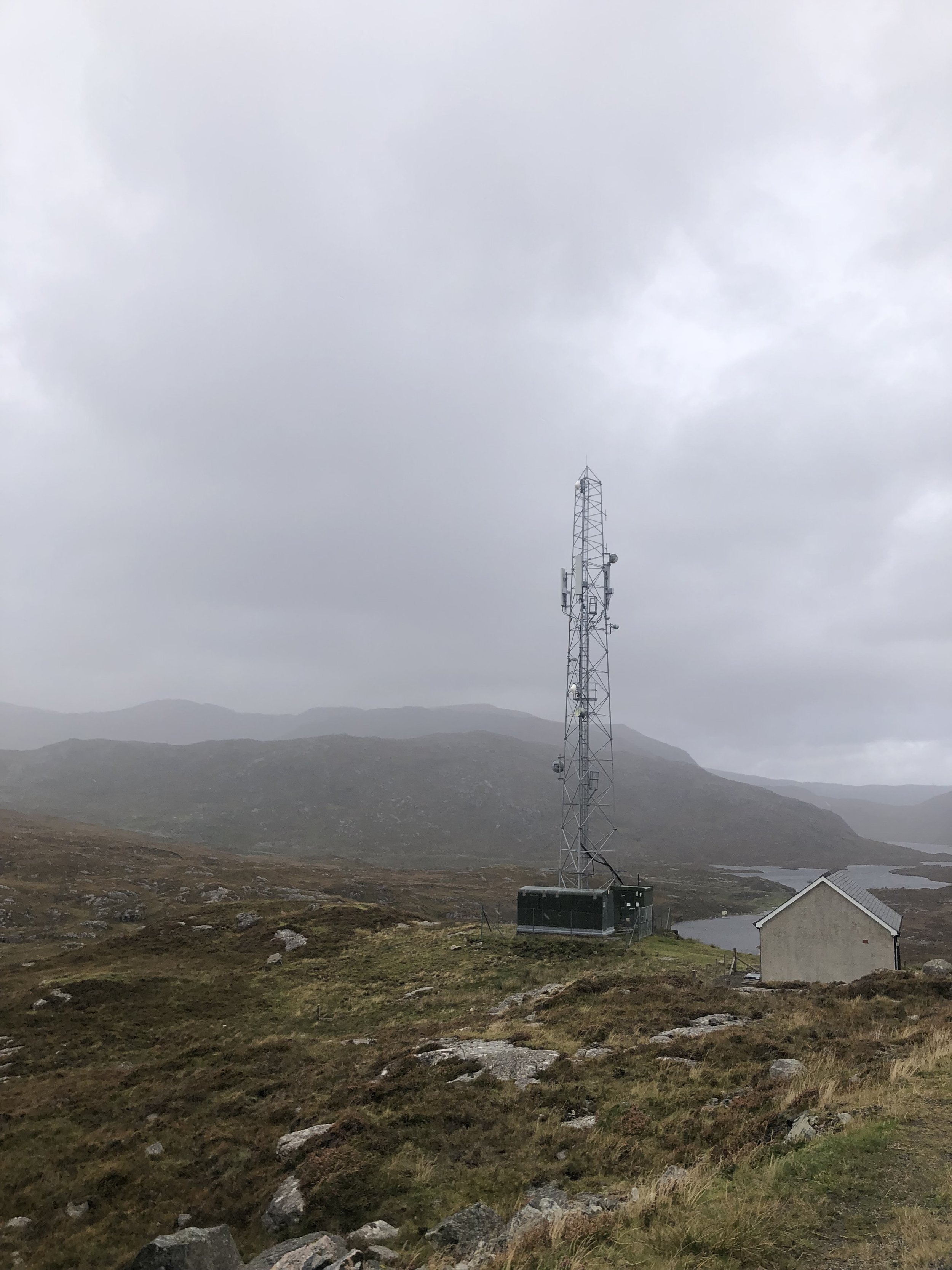 "Miles looks at the gloomy and forbidding crags. At their summit, he catches the silhouettes of a tiny anemometer and a glistening solar panel."
(p61)