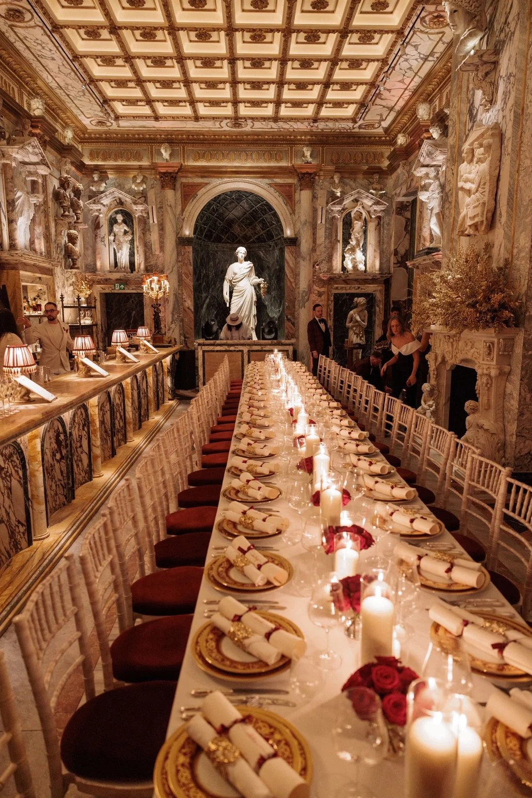 Not a bad angle of this decadent celebration at Apollo&rsquo;s Muse in London. We loved styling this table for our wonderful corporate client, what a truly fabulous venue!  #eventsplanners #luxuryevents #destinationevents #privateevents #eventdesign