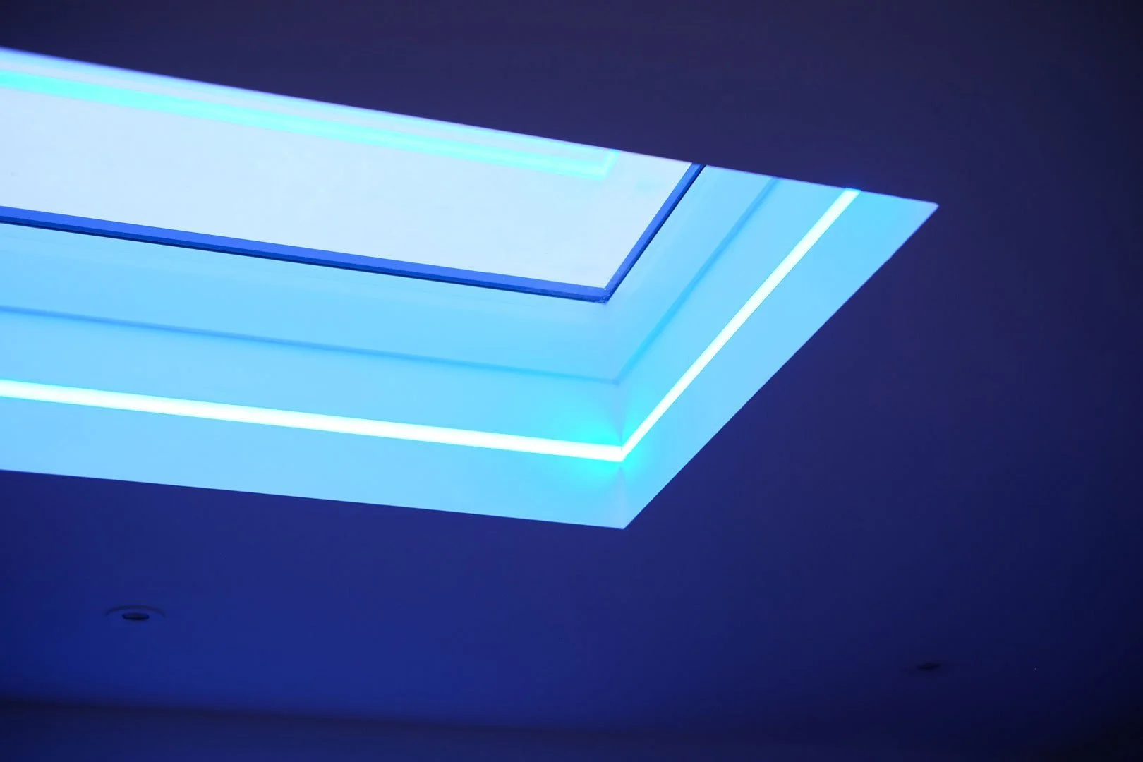 Garden Room Bar Interior with blue LED Skylight