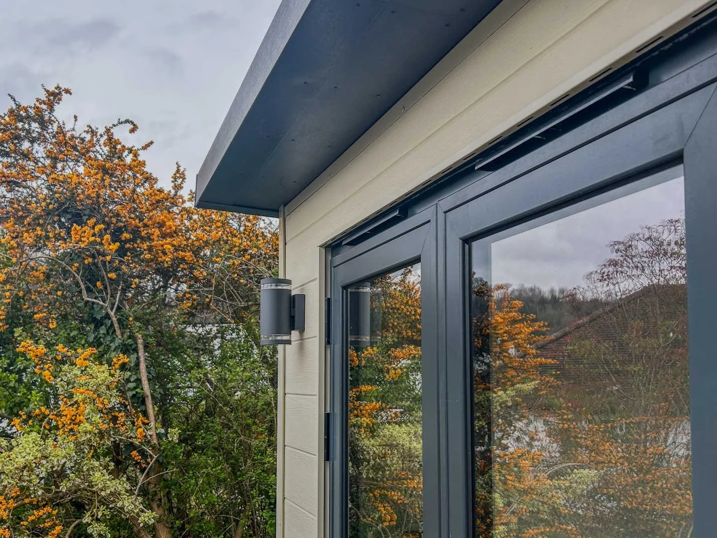 Garden Room French Doors and Lights