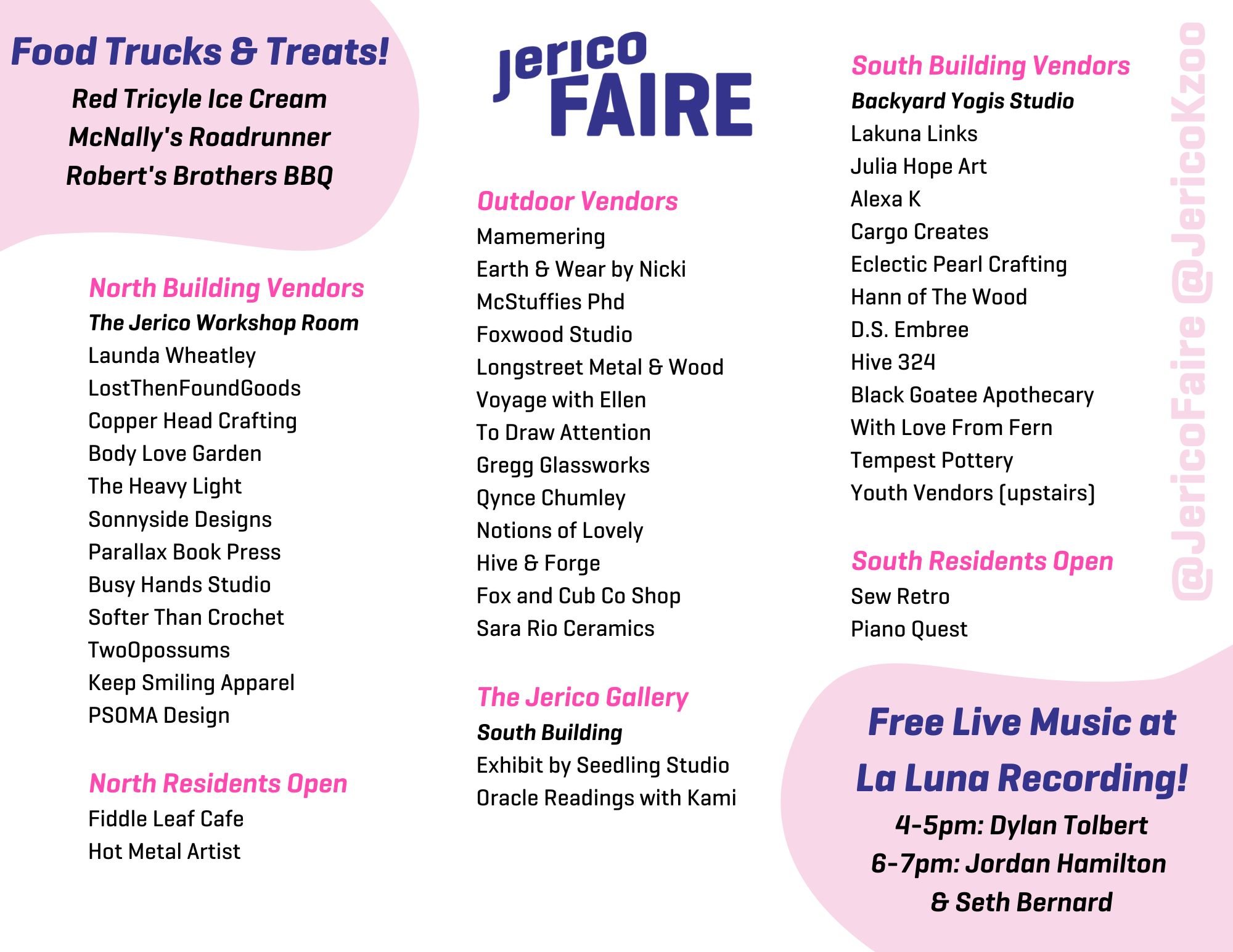List of Jerico Faire Vendors