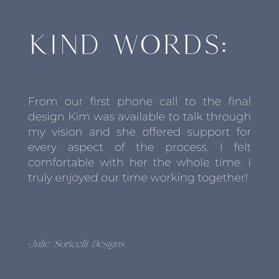Kind Words from an incredible client!

&quot;I highly recommend Kim! She removes all the intimidation that you might be feeling on building a website. From our first phone call to the final design Kim was available to talk through my vision and she o