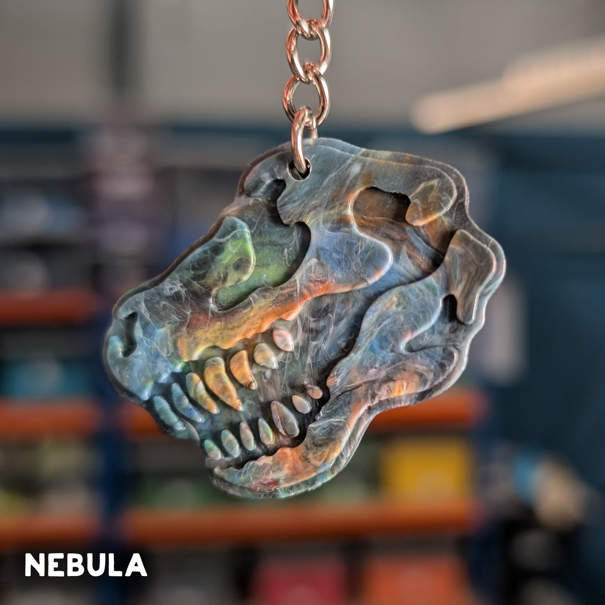T-Rex Skull Keyring
