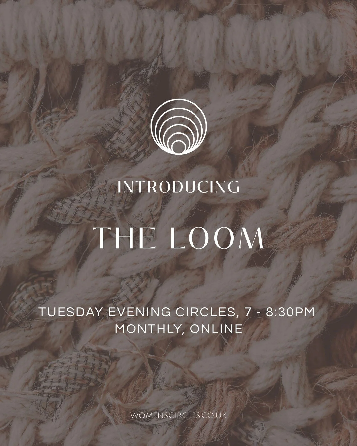 The loom invites you to come, as you are, and weave the tapestry of our lives as one and together&hellip; Welcome Rebecca Cartlidge @wearetheloom, your circles sound so beautiful. ⁠
⁠
⭕️The Loom | Tuesday evening circles, 7 - 8:30pm | Monthly on the 