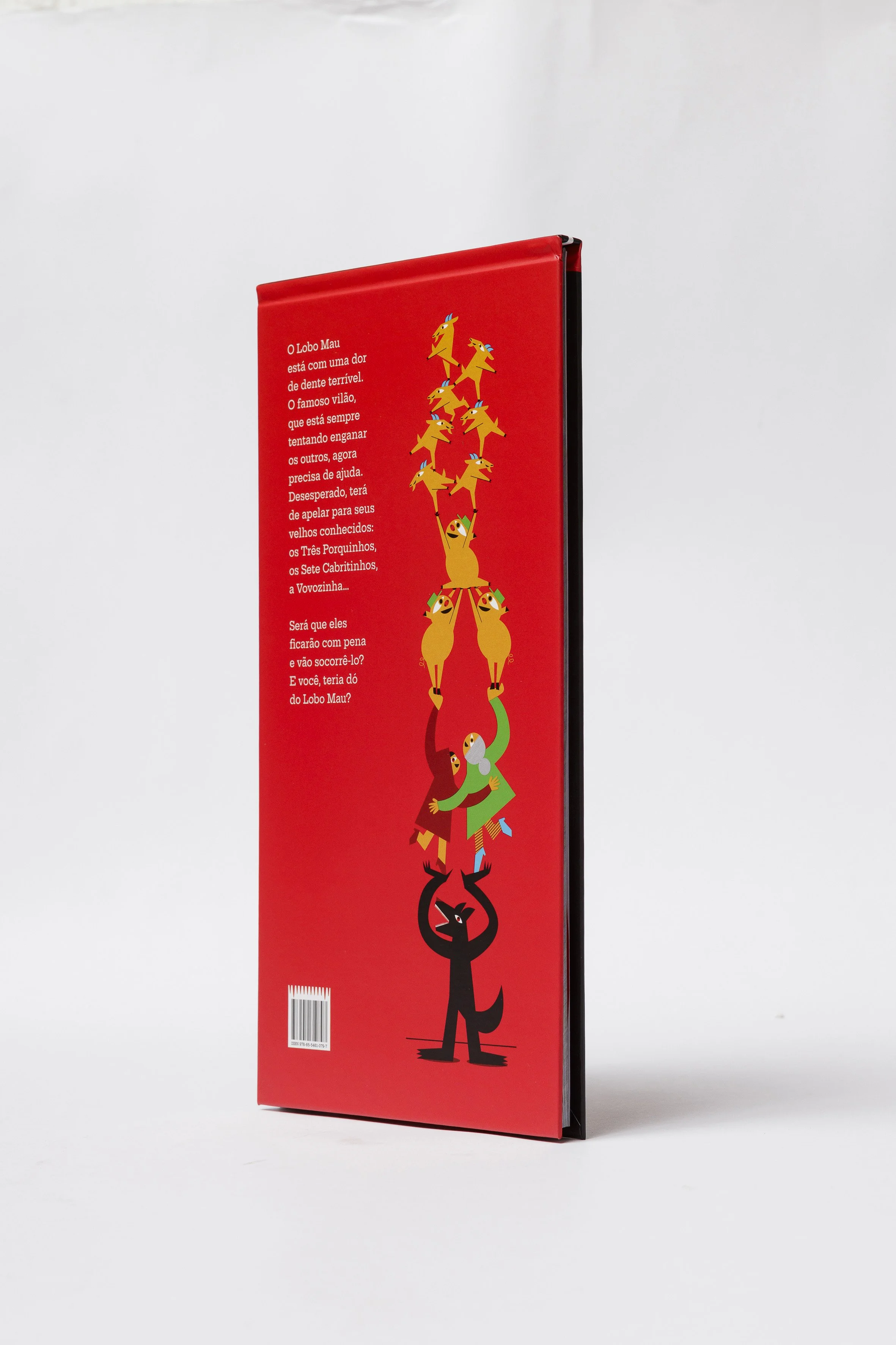 Back cover of a children’s picturebook with vertical format and graphic narrative design