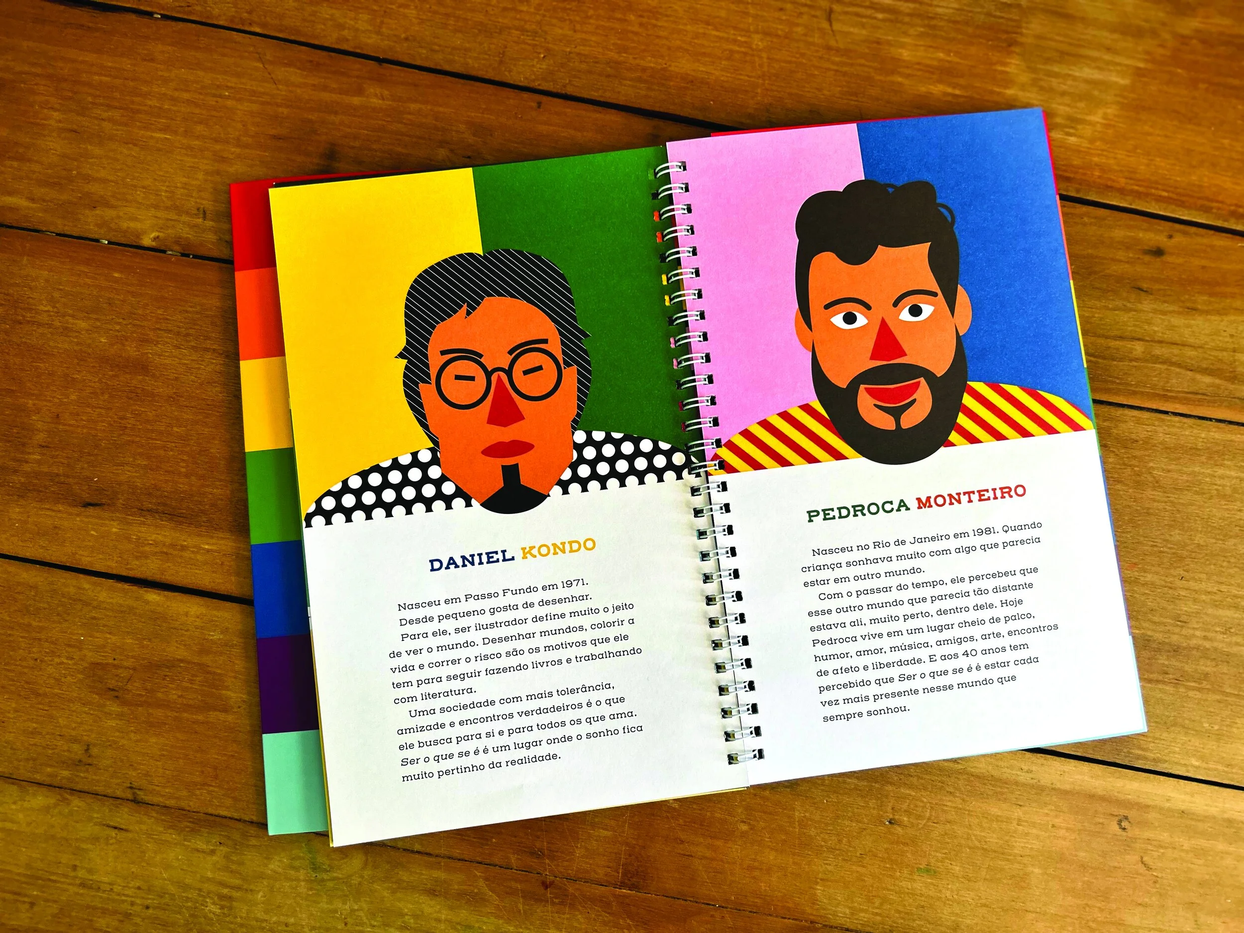 Retratos ilustrados de Daniel Kondo e Pedroca Monteiro em Ser o que se é