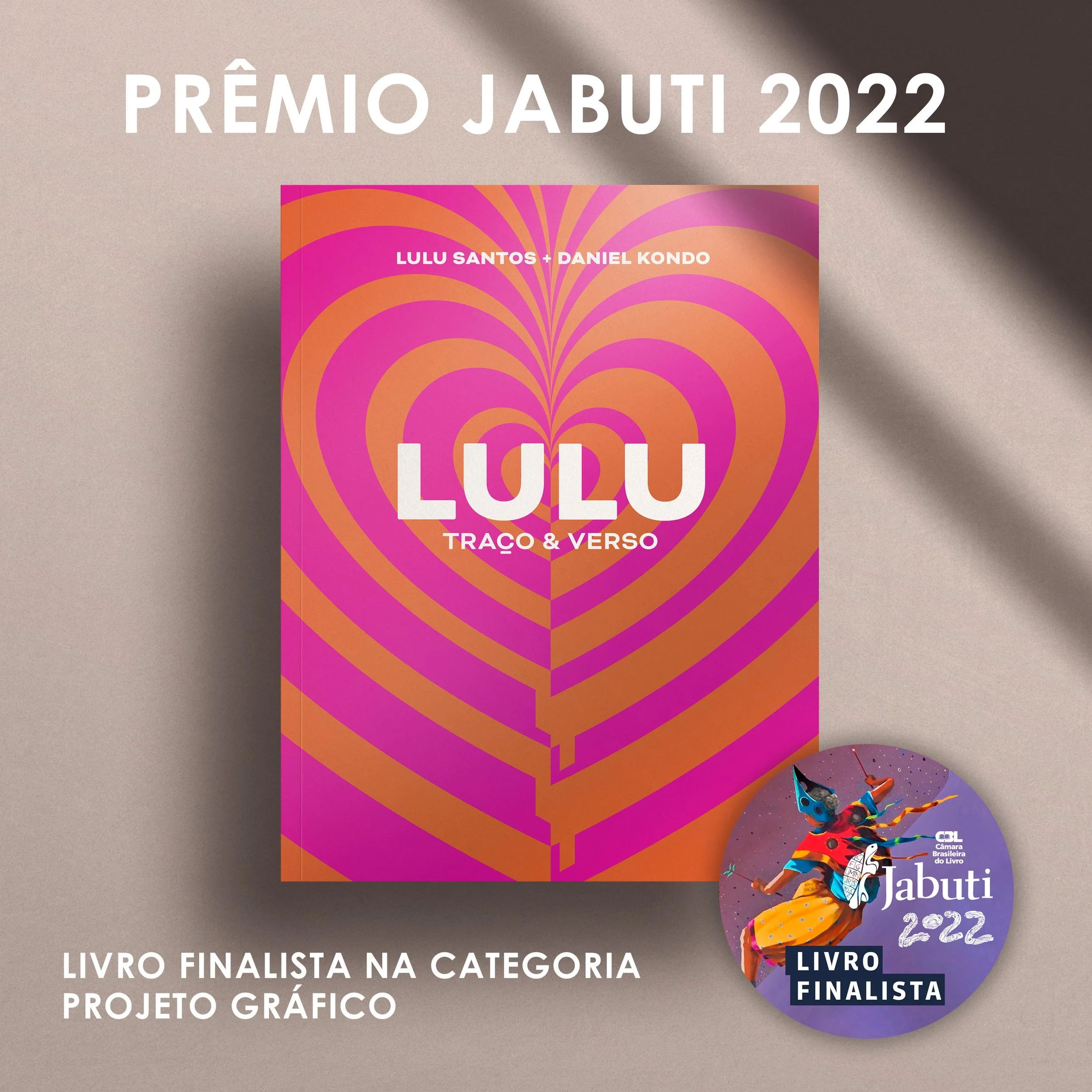 Lulu Traço e Verso, de Lulu Santos e Daniel Kondo, finalista do Prêmio Jabuti 2022 em Projeto Gráfico