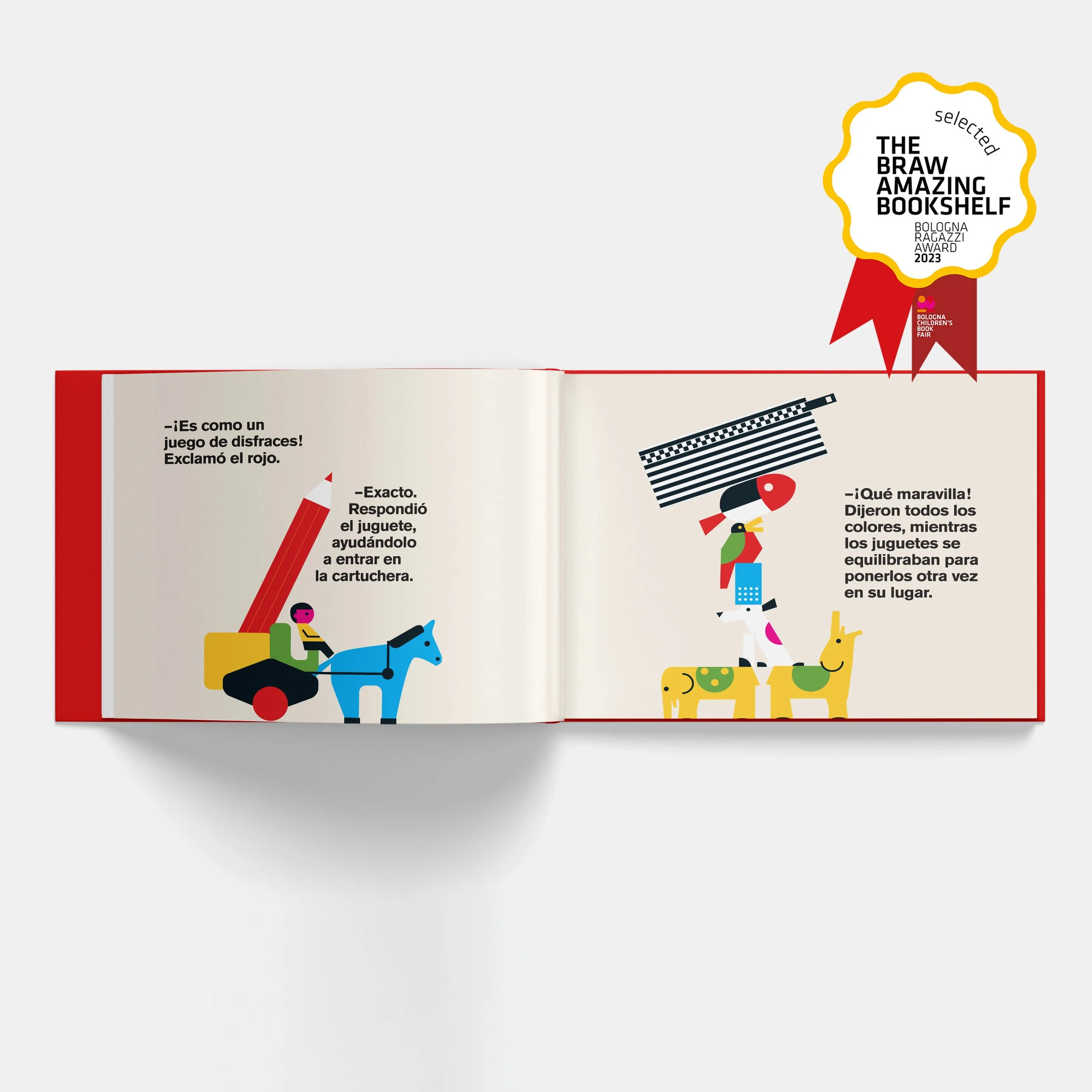 Personajes y lápices de colores en El rojo orgulloso
