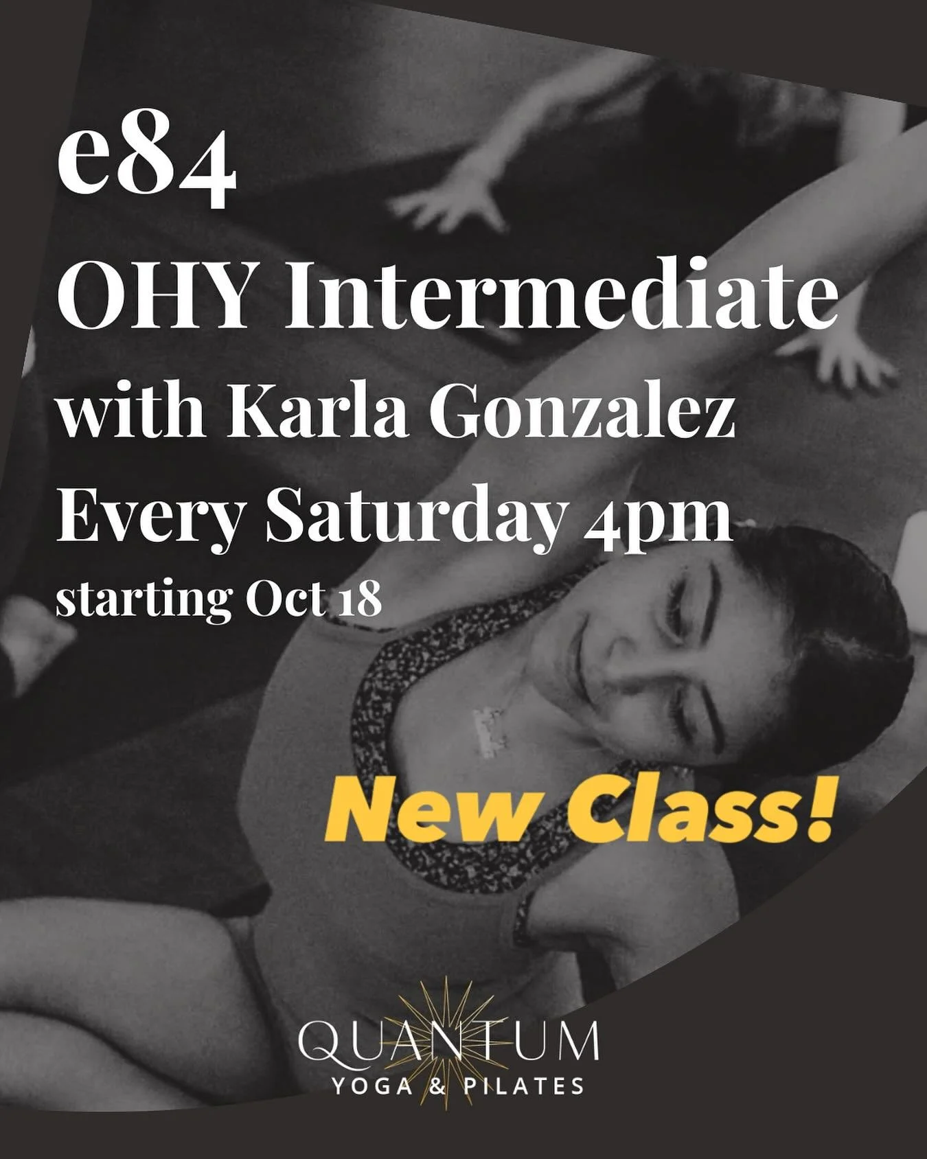 🌟 New Class Added to the Schedule! 🌟

Because the e84 Intermediate pop-up with Karla Gonzales was such a hit, we&rsquo;re bringing it onto our regular schedule!

This 90-minute class is designed for students with a foundation in Original Hot Yoga (