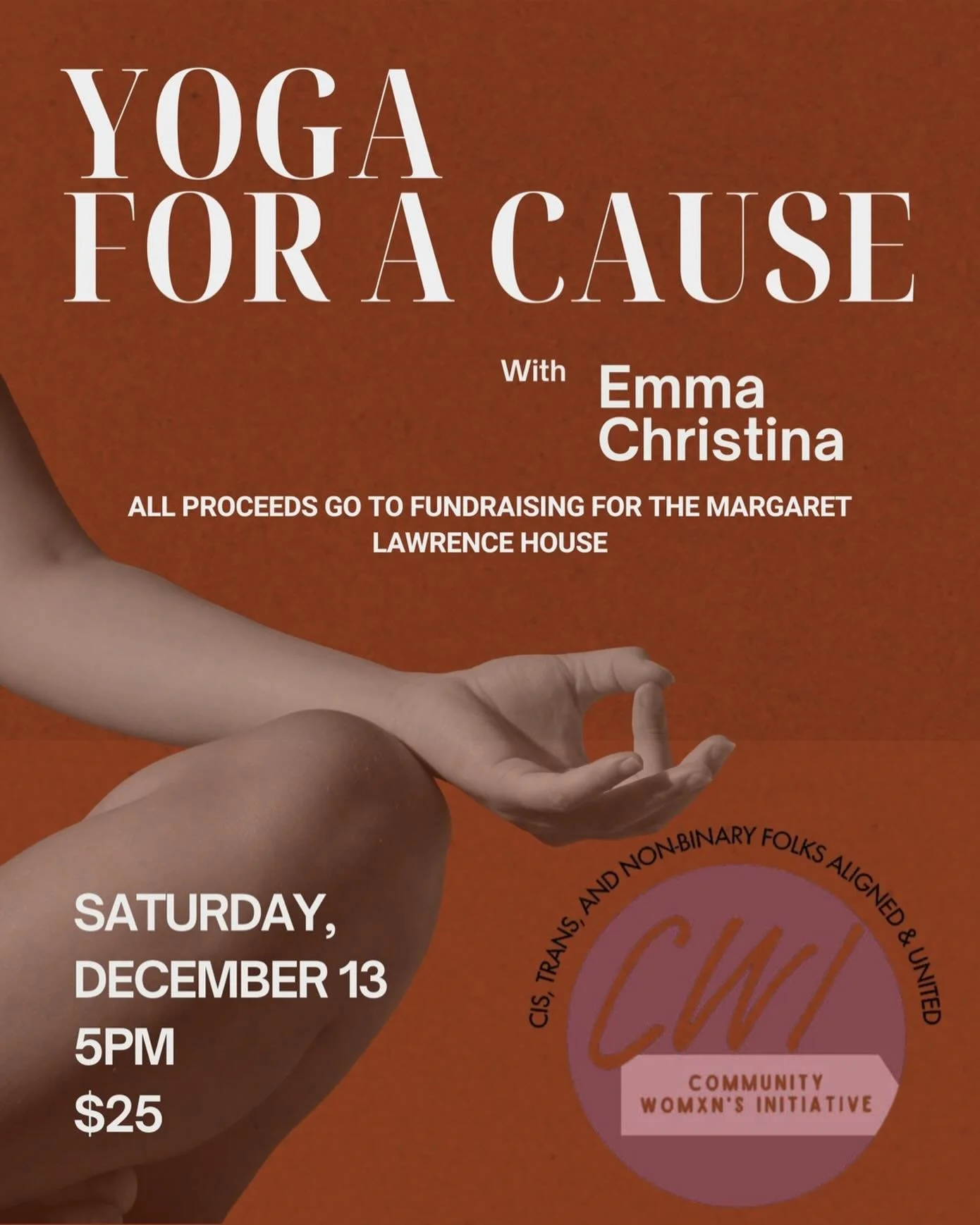 Let&rsquo;s give a little back as we flow together this Holiday season:
Yoga for a Cause with Emma Christine
December 13 at 5pm at the Fernwood Hub
Book on our schedule page or in our app
$25 
100% of the money goes to the Margaret Lawrence House in 