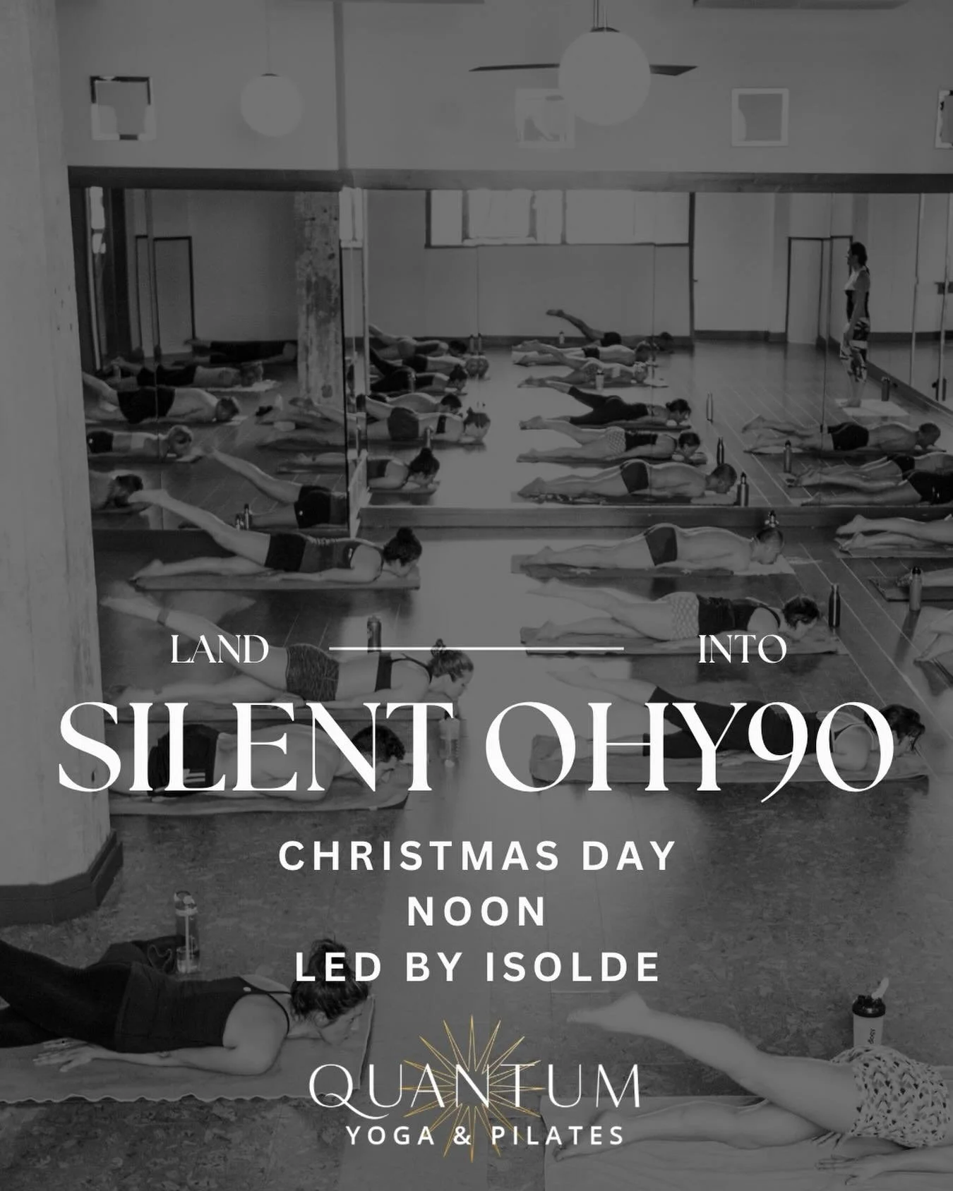 A truly special practice:

OHY90 Silent Class with Isolde &mdash; noon on Christmas Day.

Silently moving together on one of the most revered days of the year. 

No cues. No music. Just breath, heat, and presence.

Reserve your spot now on our schedu