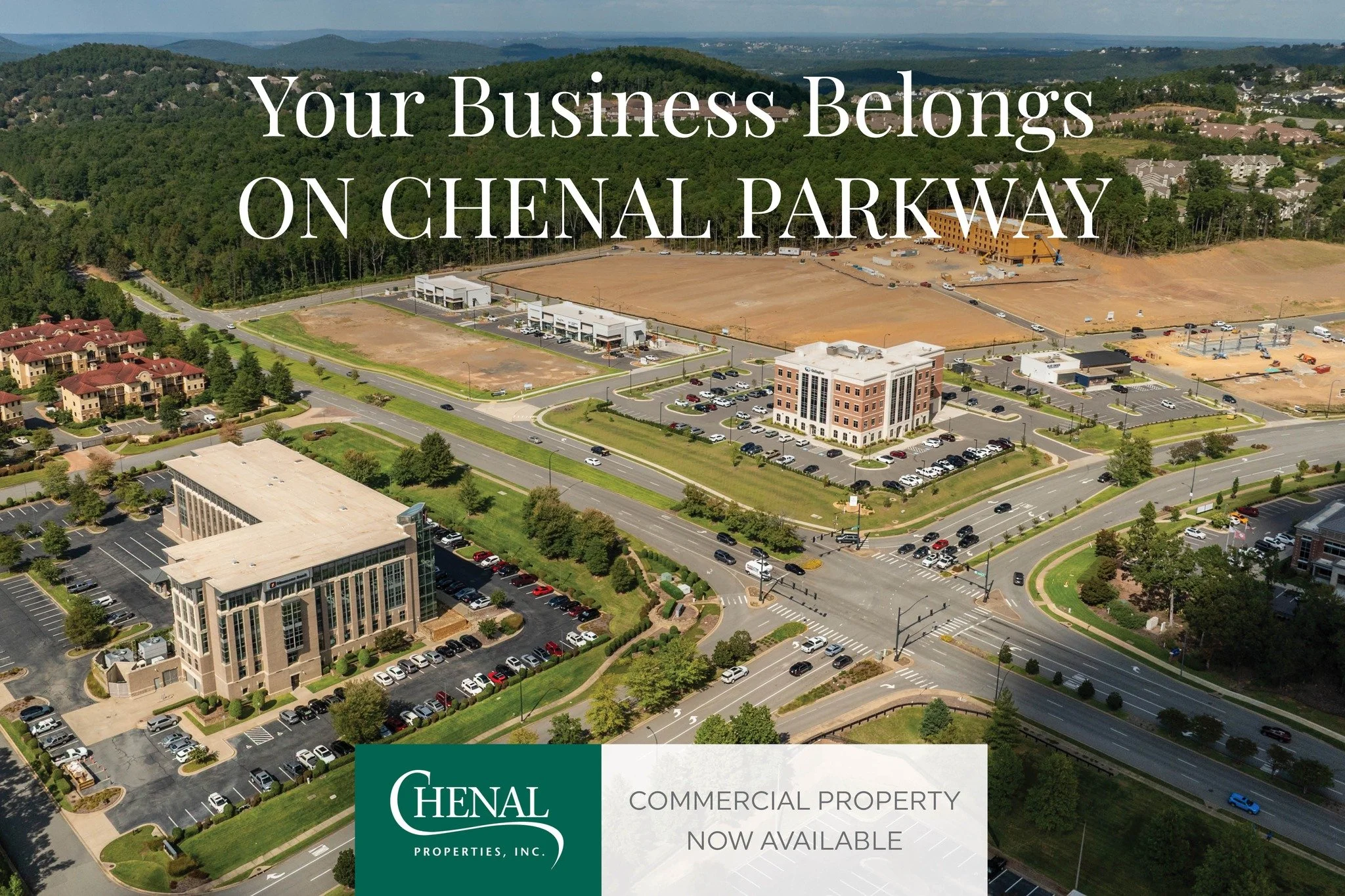 Your location matters. With Chenal Parkway and Highway 10 connecting thousands of daily commuters to homes, schools, and businesses, Chenal Valley offers unmatched visibility for your brand.

From retail to professional services, this is where your b