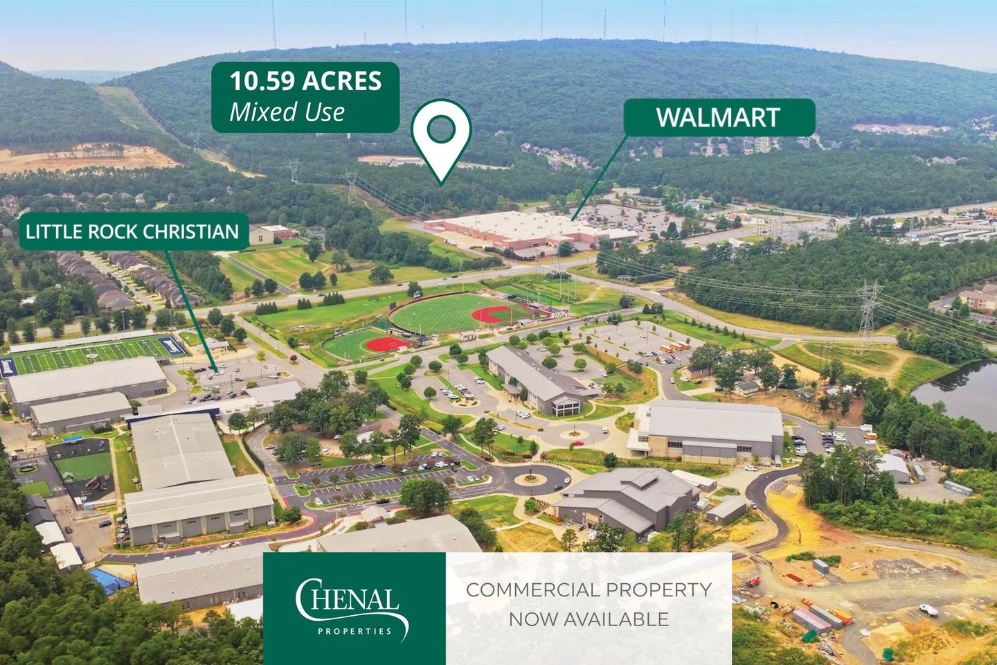 What if your next location put your business right next to one of the biggest traffic generators in West Little Rock?

This available Chenal commercial tract sits adjacent to Walmart and near some of Little Rock's largest retail destinations, putting