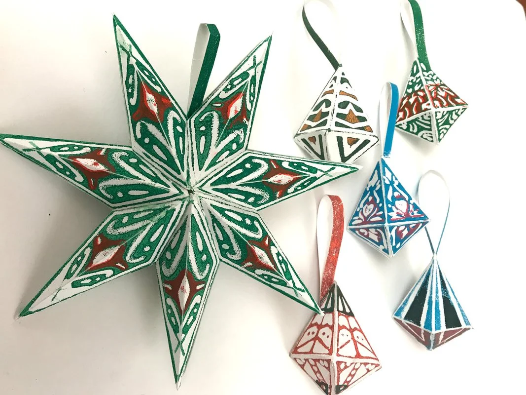 12/14, 1-3pm Hand-Carved Linoleum Block Printed Ornaments @ Winterfair Hartford