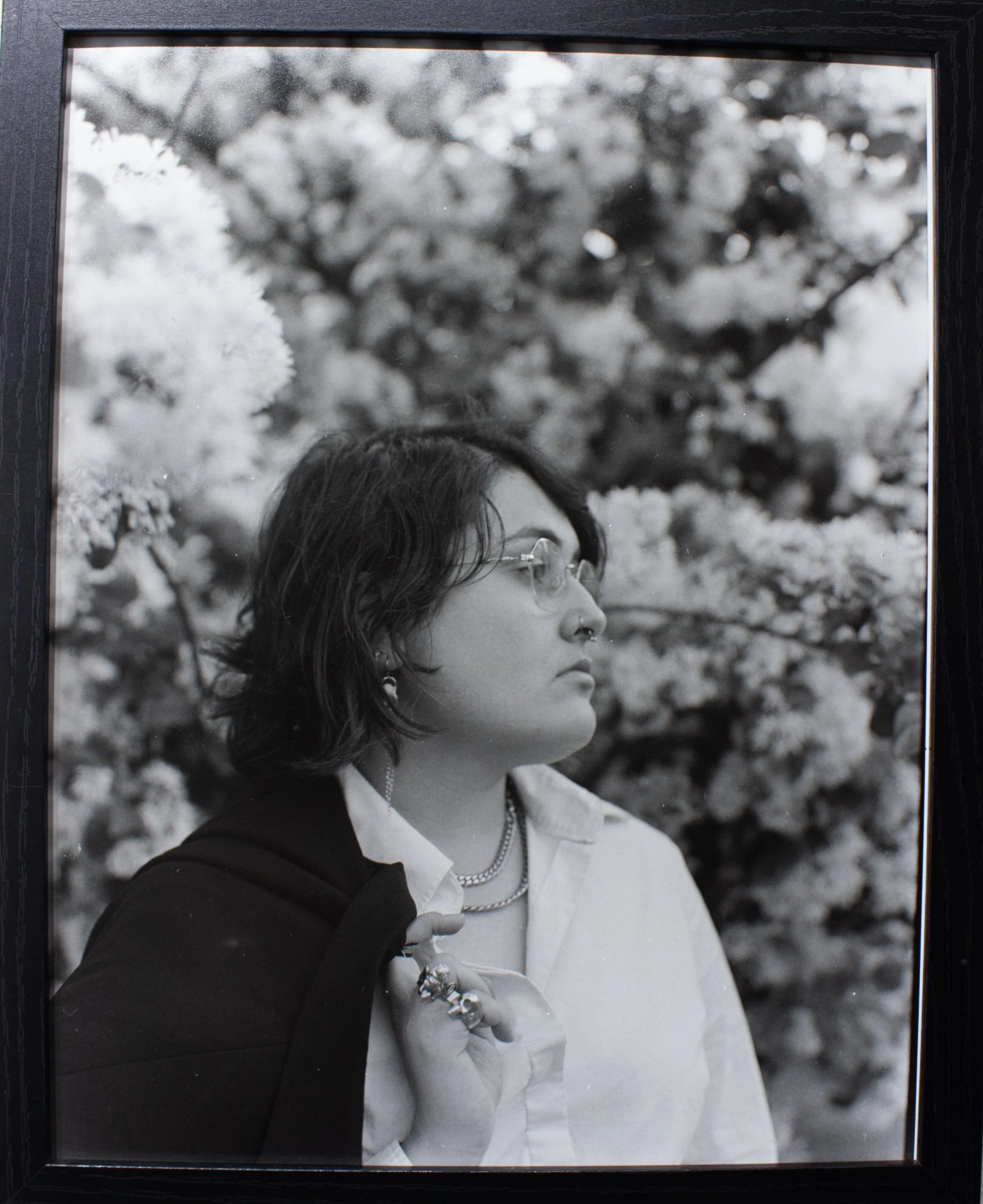 Self Portrait Flowering Tree 2, 2025 
- Framed 11x14 Silver Gelatin Print