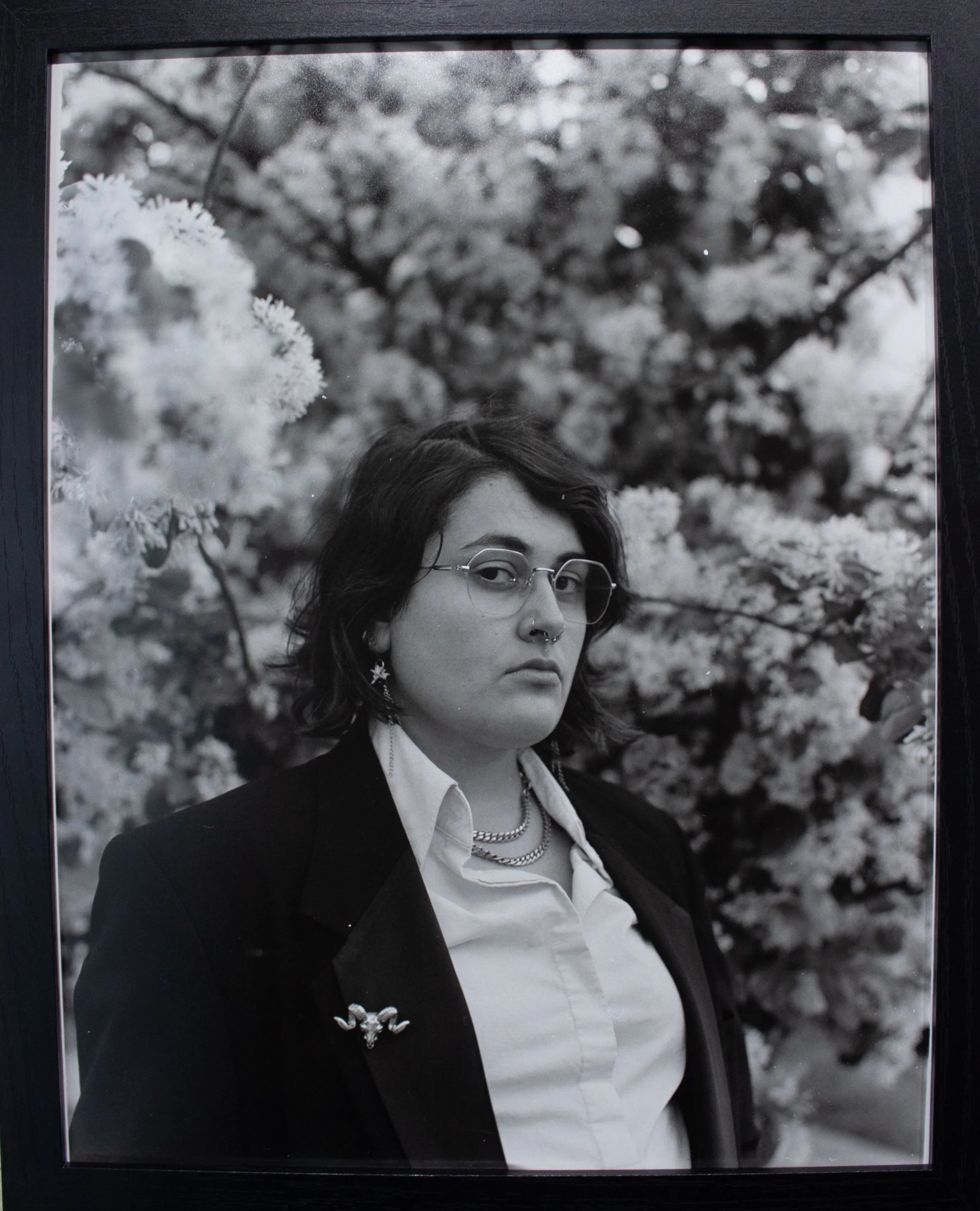 Self Portrait Flowering Tree, 2025 
- Framed 11x14 Silver Gelatin Print