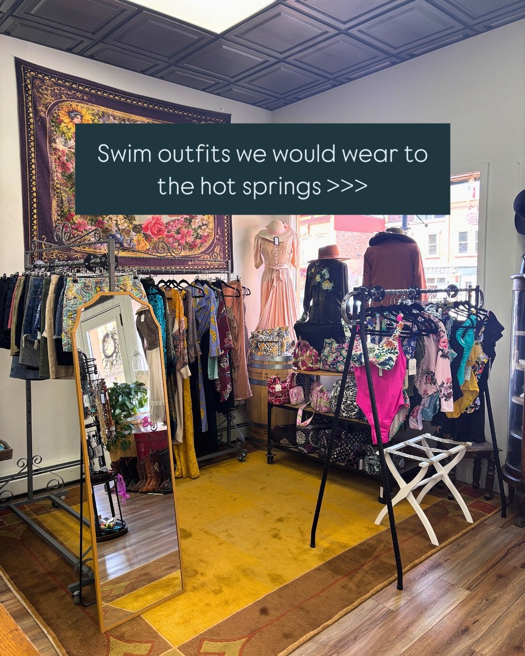 Even though it&rsquo;s snowing today, we&rsquo;re ready for hot springs and lake days! 💦🌞

Get ready for the Summer with our stylish swim suits and cover-ups&mdash;either brand new with tags or gently worn just once. Perfect for your next adventure