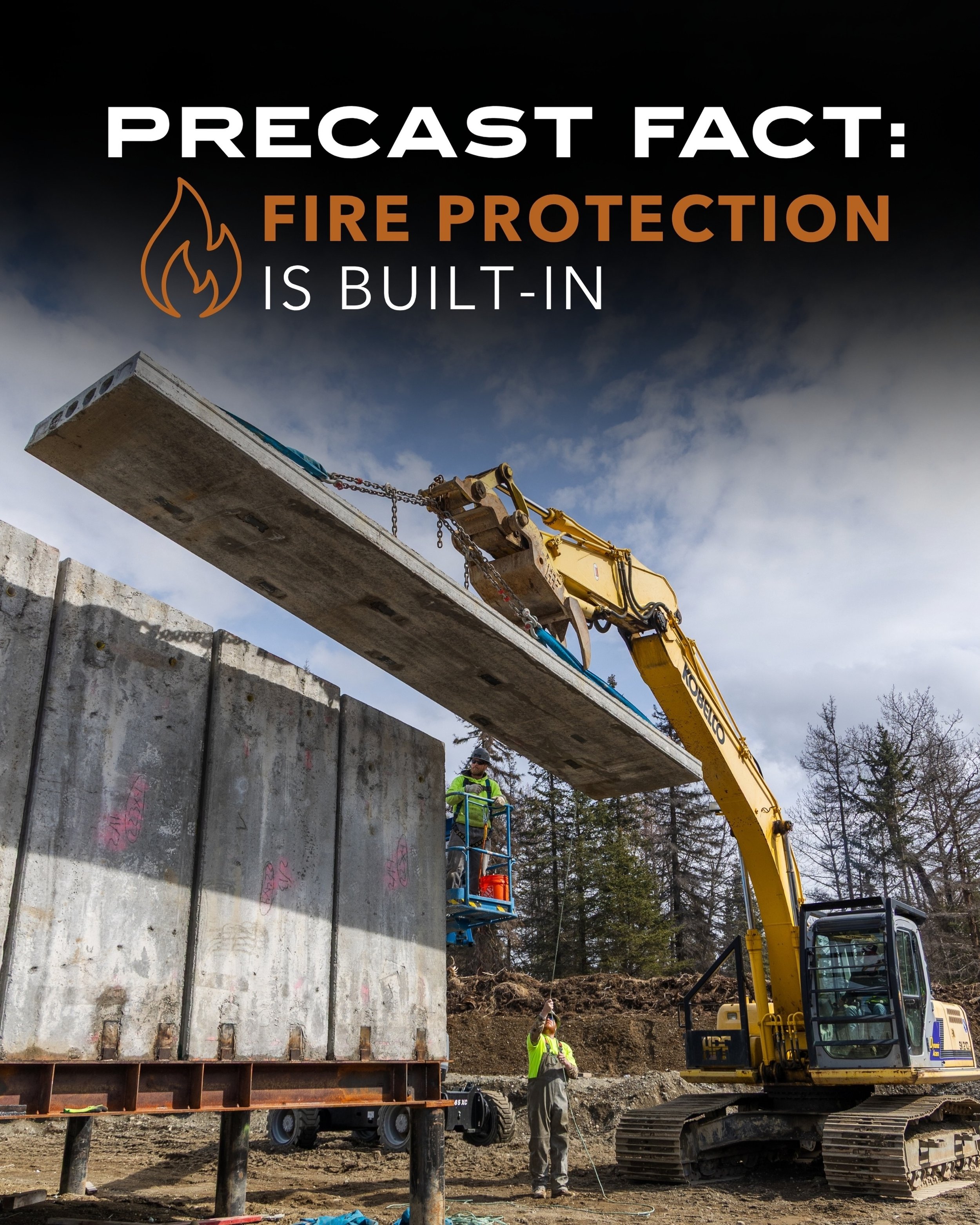 🔥 As Alaska enters wildfire season, fire resistance becomes an important consideration in how we build.

One of the inherent advantages of precast concrete construction is that concrete does not burn, melt, or release toxic smoke when exposed to fir