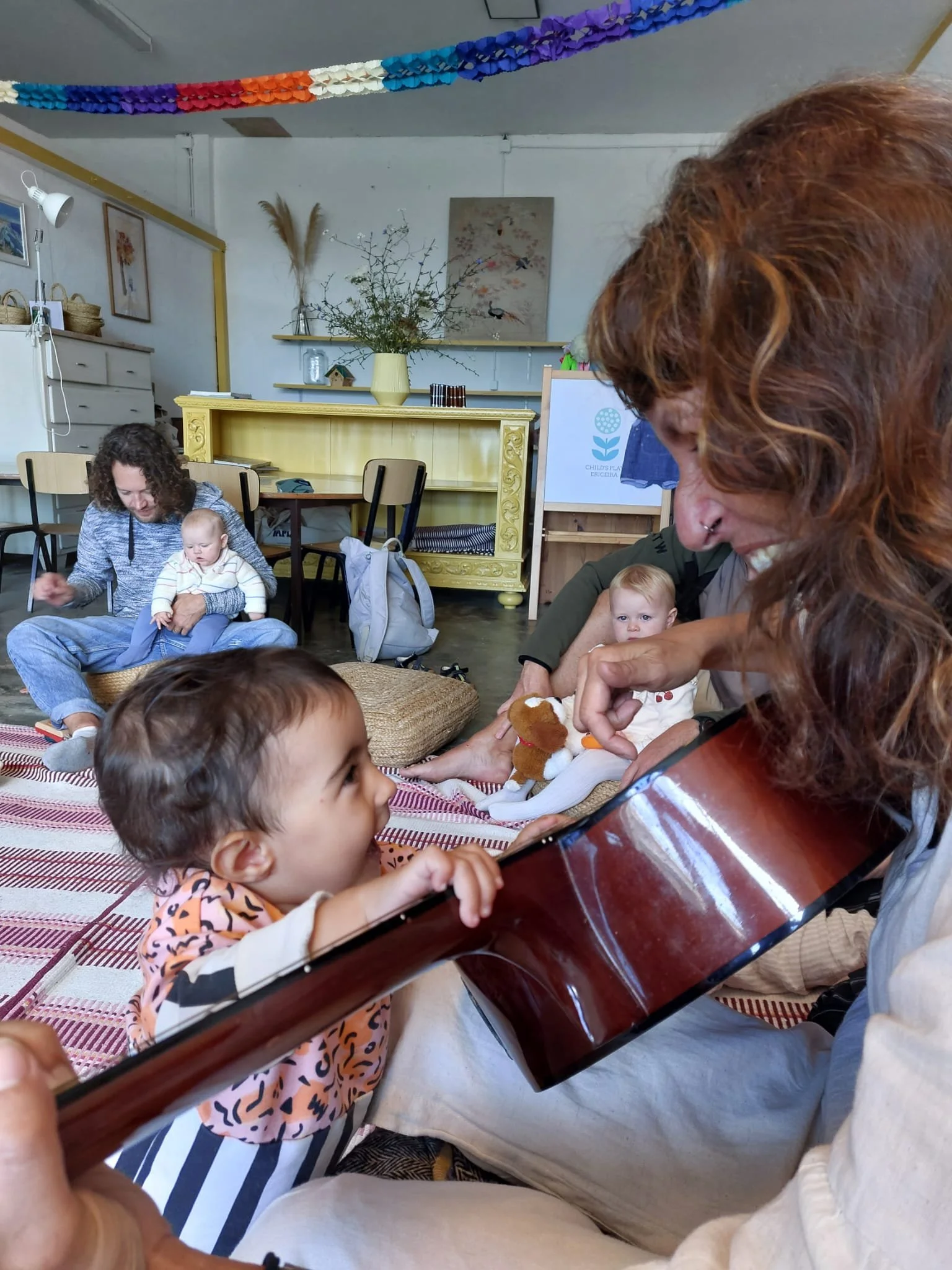 Baby and parent music session at JoA Jogos d'Arte, Ericeira