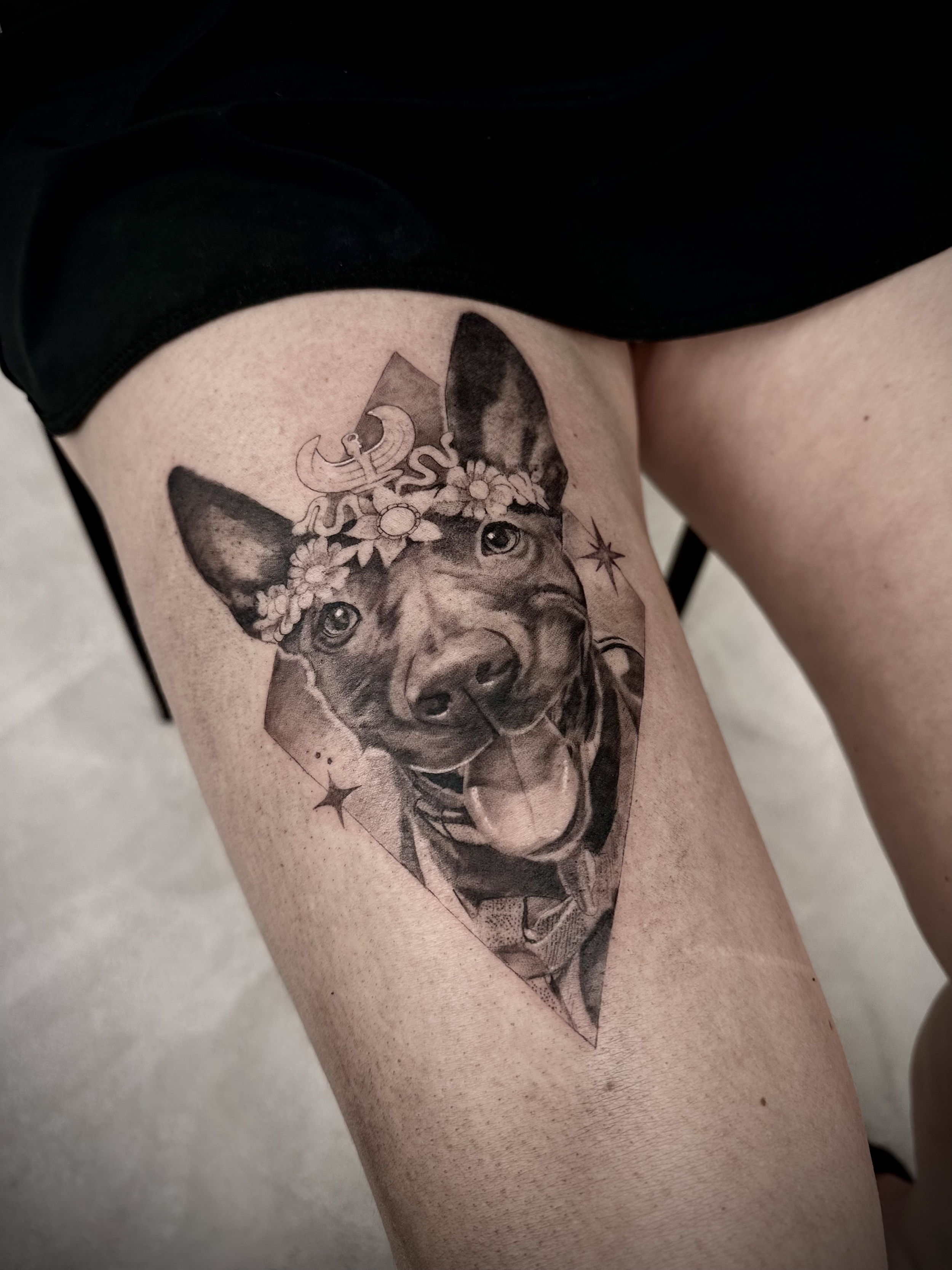Puppy portrait, Thigh · 2 sessions · [blackgrey] [Large]