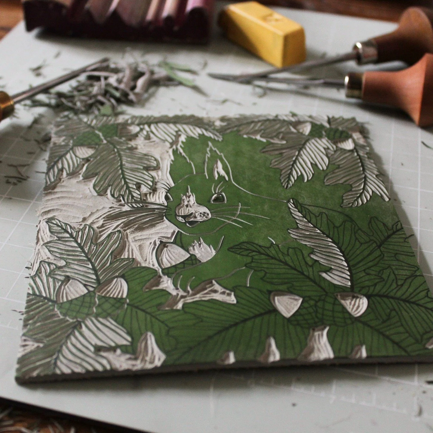 The little squirrel is coming along nicely... 
.
.
.
.
.
.
.
.
#printmaker #linocutprint #linocut #linocutting #linocarving #linocutcards #irishhandmade #irishmade #reliefcarving #handcarvedstamp #reliefprinting #irishprintmaker #peopleofprint #irish