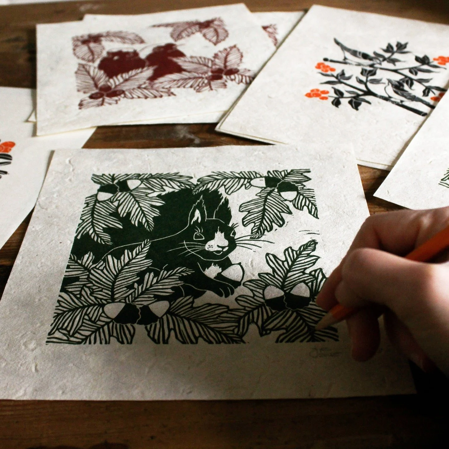 Today it's been a lot of organising and getting ready for the coming few weeks which also meant signing my latest linocut prints so they can go up on my Etsy shop. 
.
.
.
.
.
.
.
#printmaker #linocutprint #linocut #linocutting #linocarving #linocutca